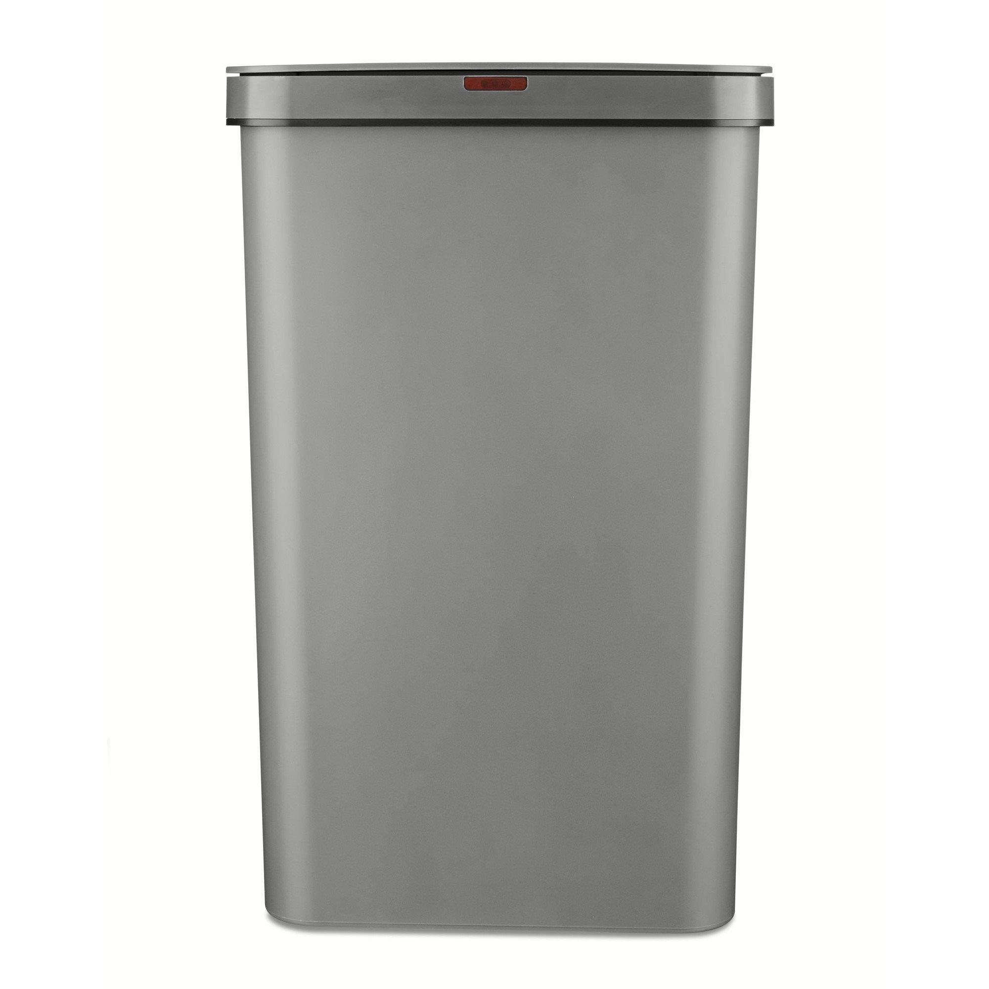 Grey - Tower - 50L Rectangular Sensor Bin Grey - 2