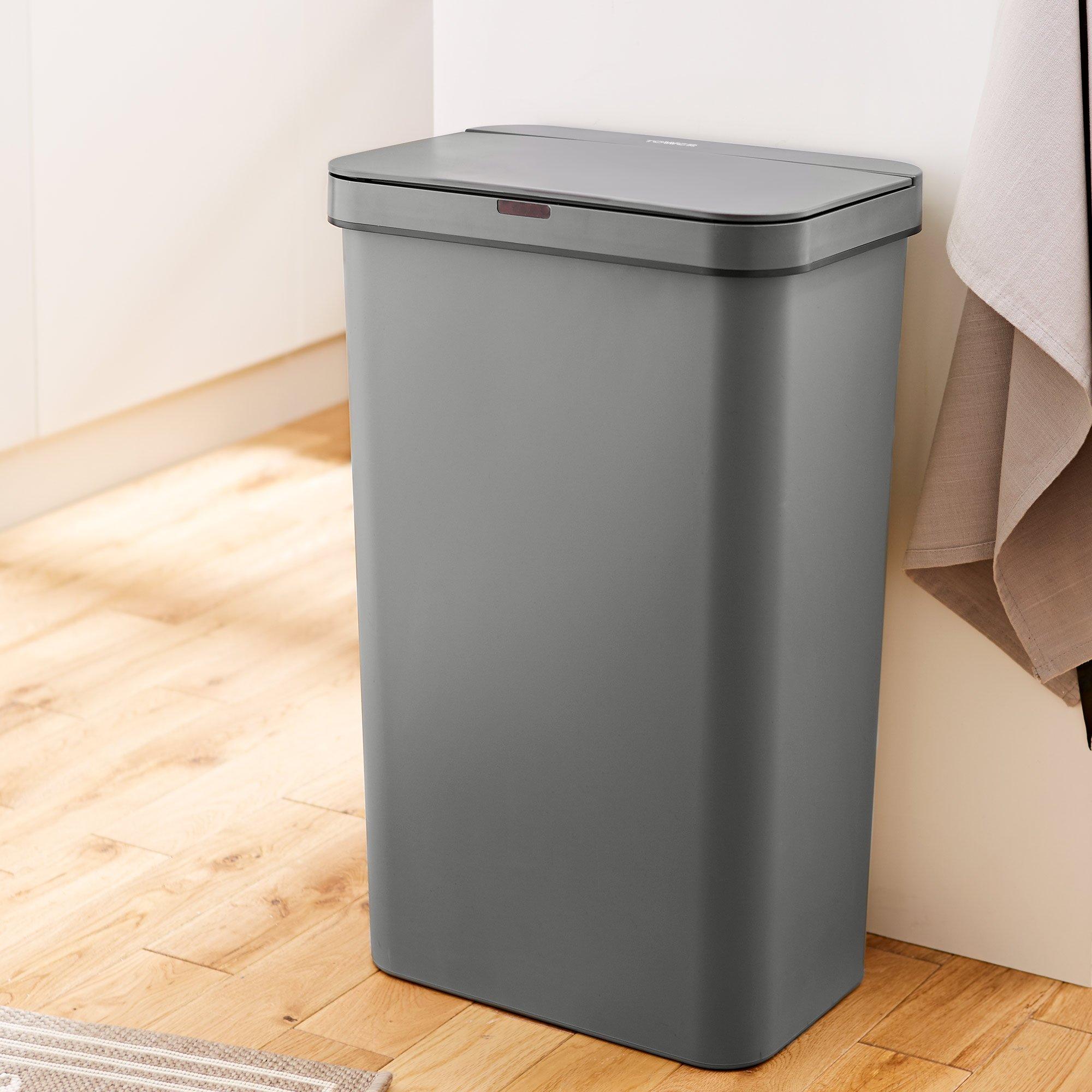 Grey - Tower - 50L Rectangular Sensor Bin Grey - 7