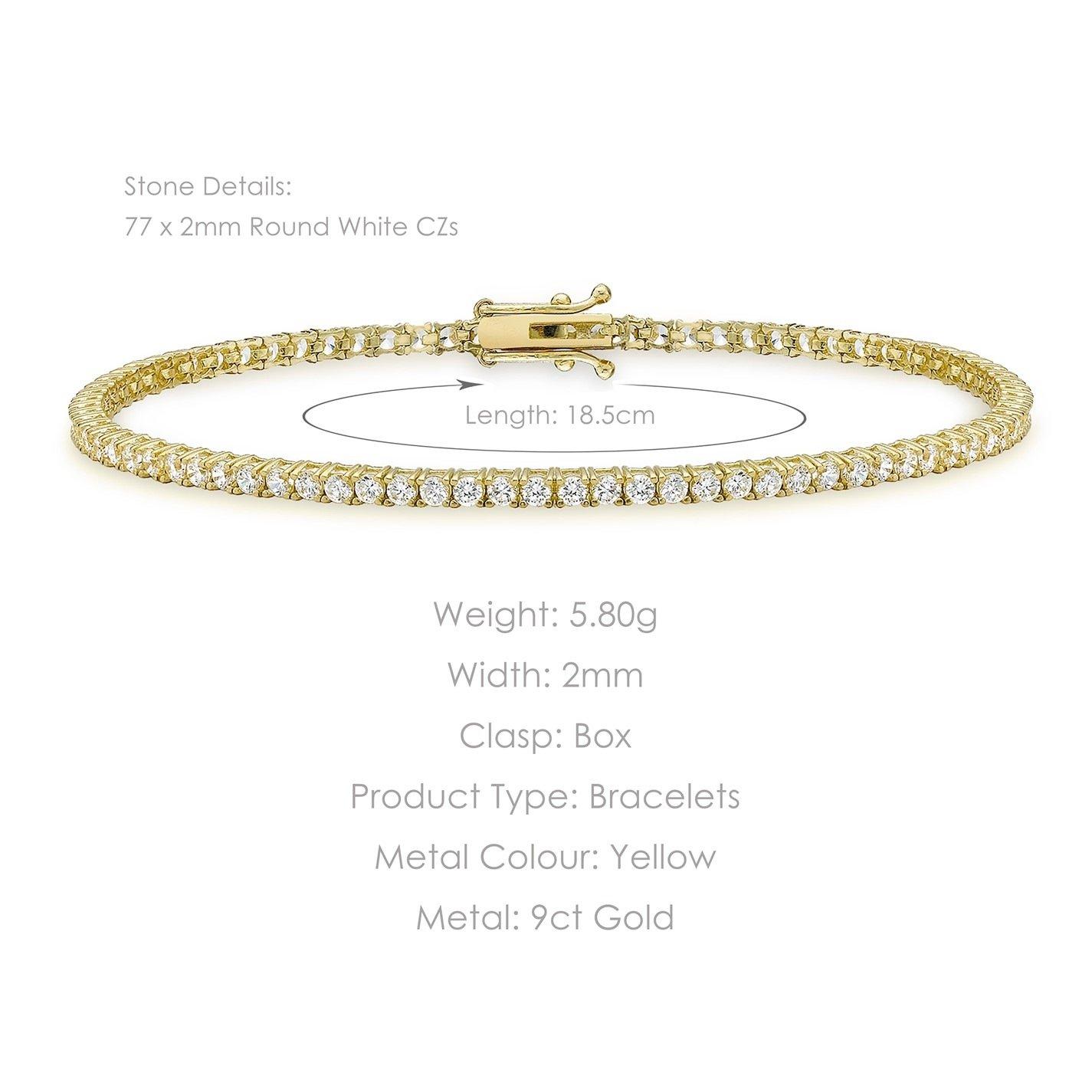 Yellow Gold - Be You - 9ct Gold CZ Tennis Bracelet - 4