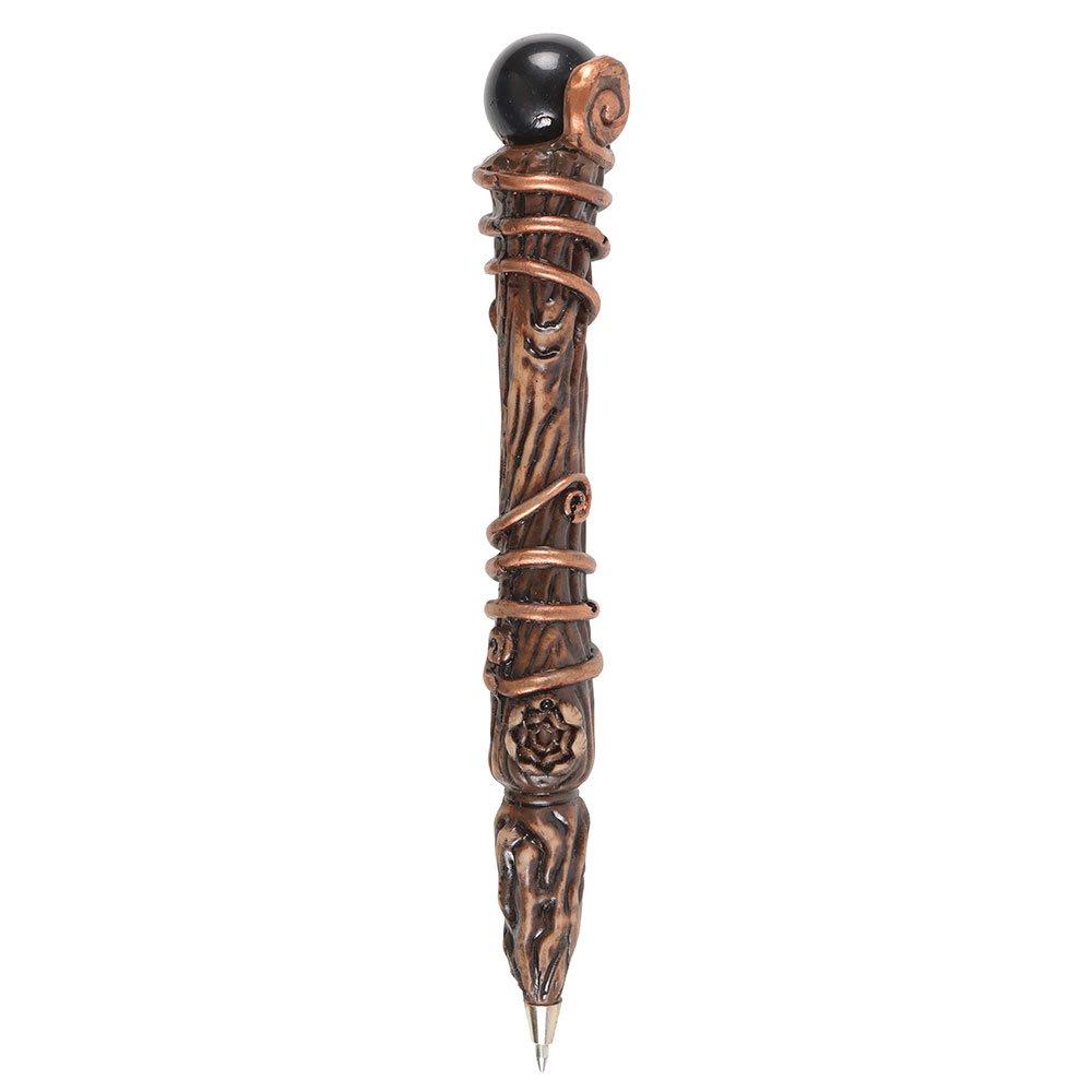 Brown - Something Different - Protection Black Obsidian Crystal Wand Pen - 4