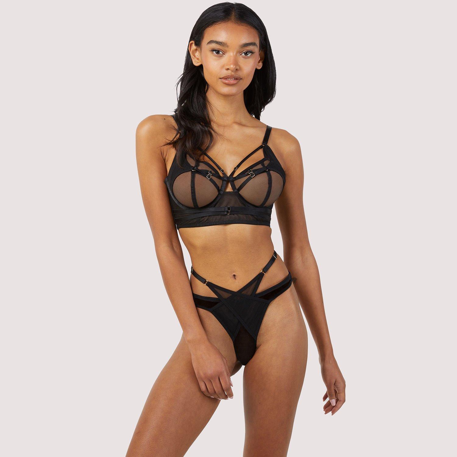 Black - Playful Promises - Eddie Black Crossover Thong - 3