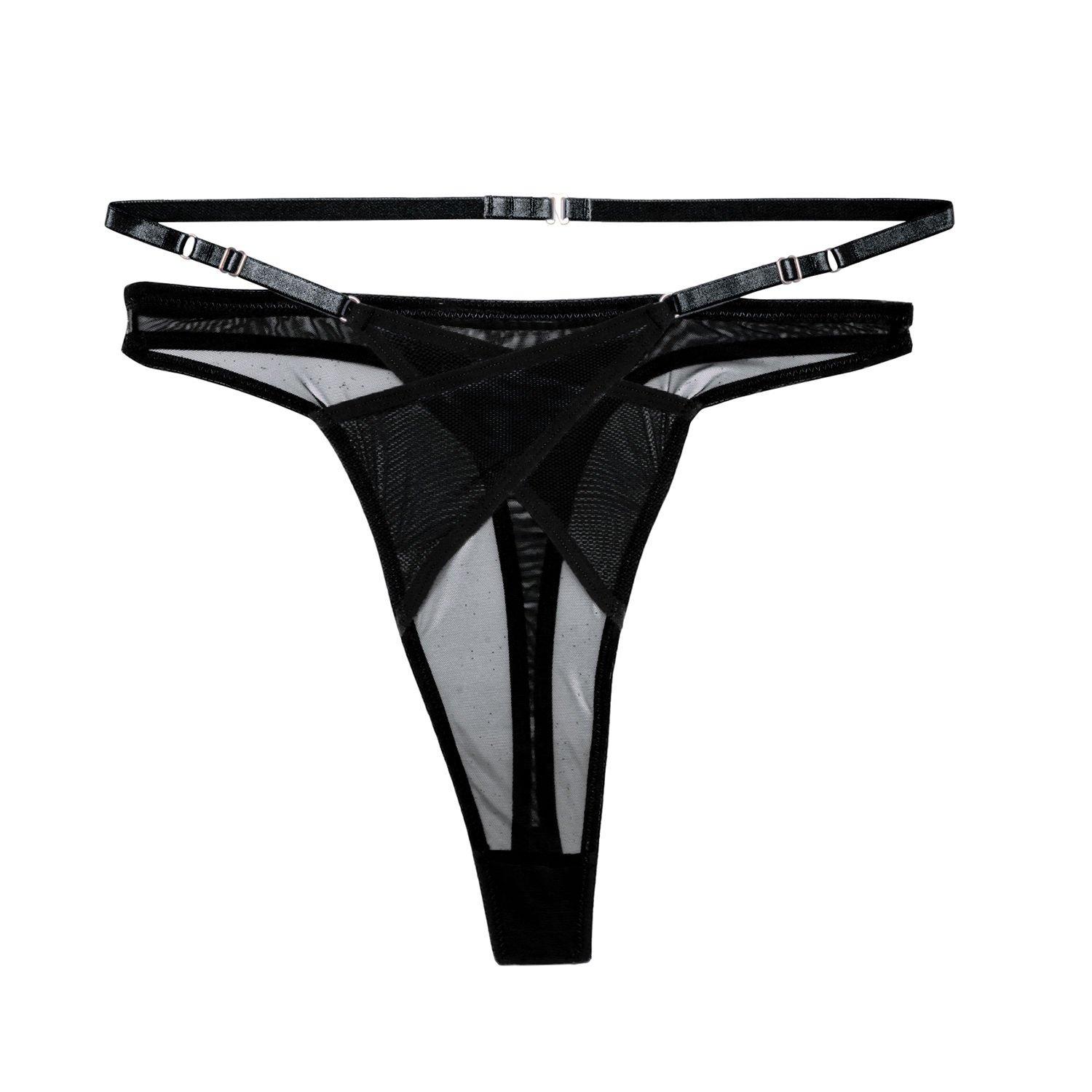 Black - Playful Promises - Eddie Black Crossover Thong - 4