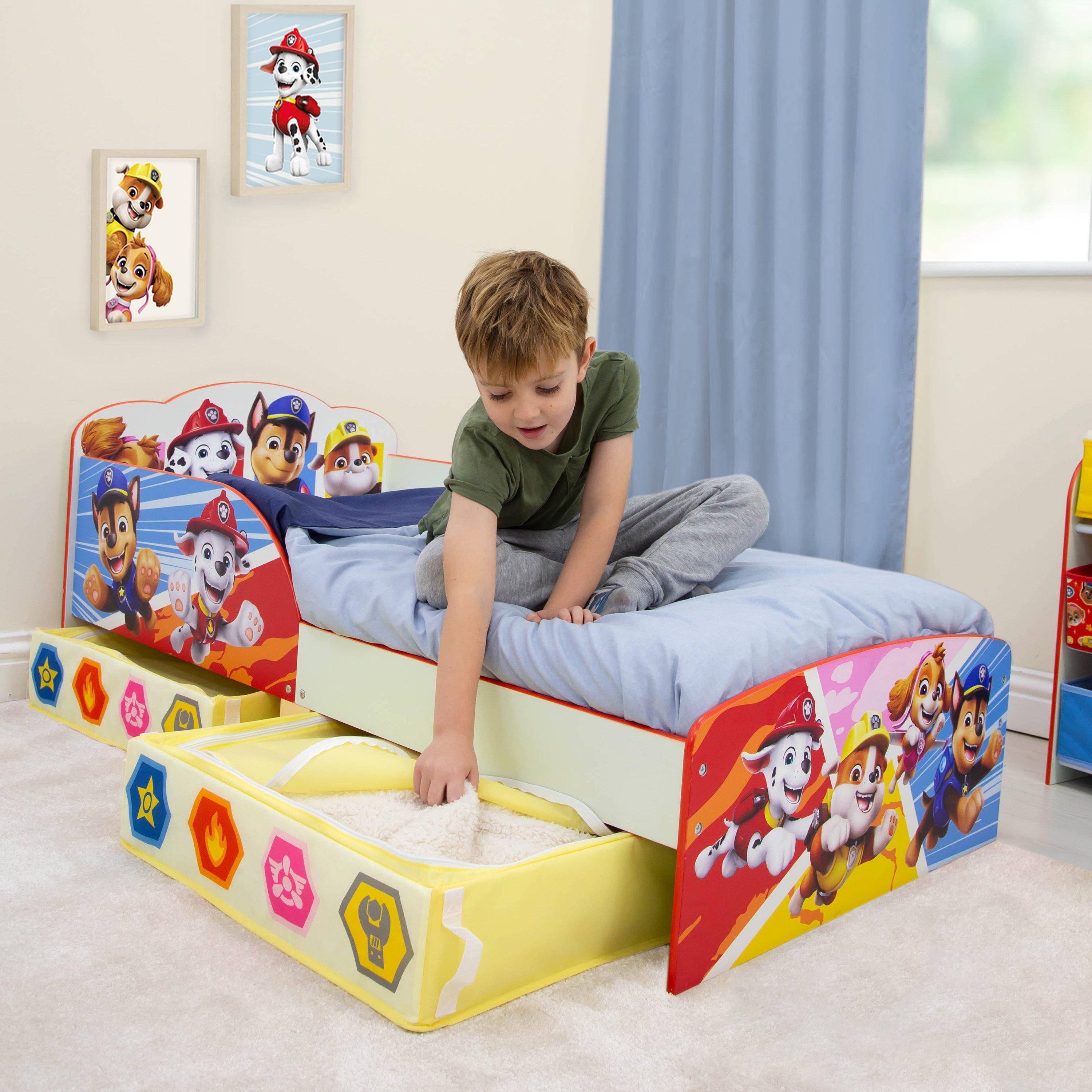 Multi - Paw Patrol - Badges Toddler Bed with Storage - 1