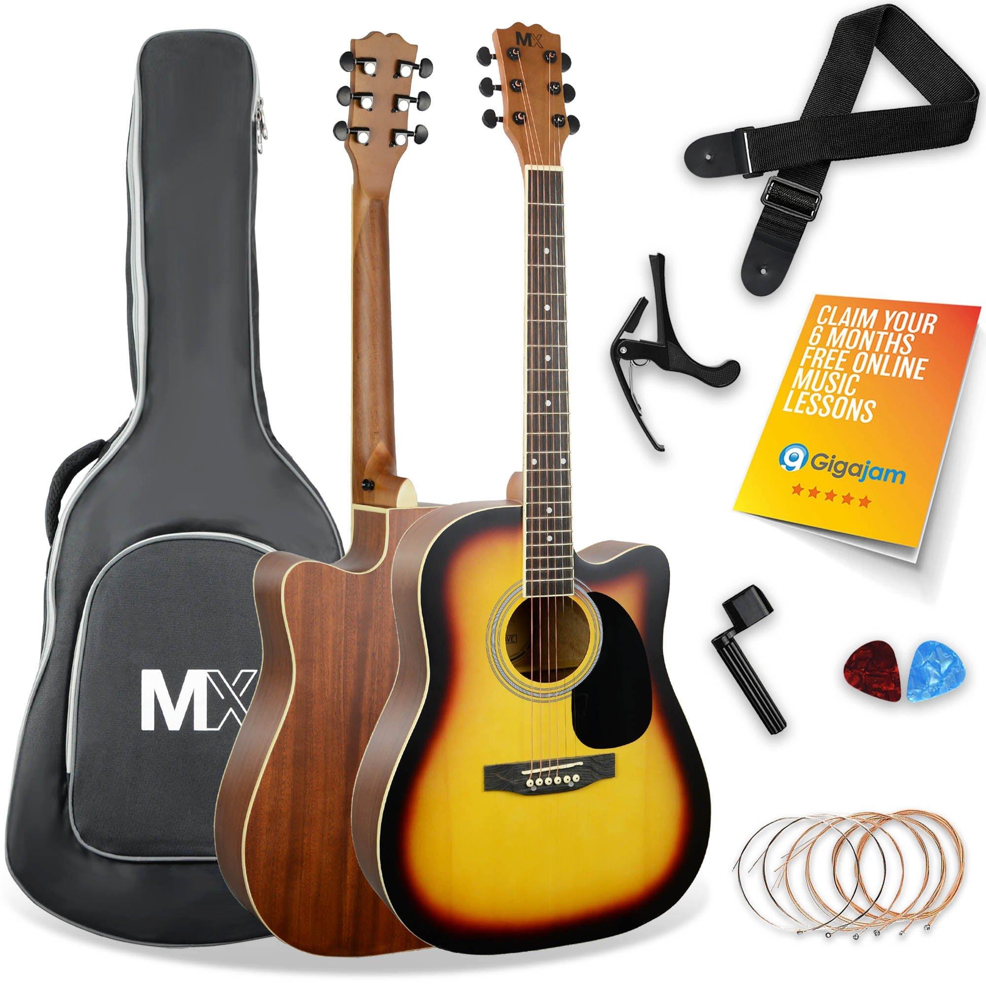 3Rd Avenue  Sunburst Mx Cutaway Acoustic Guitar Pack - Full Size