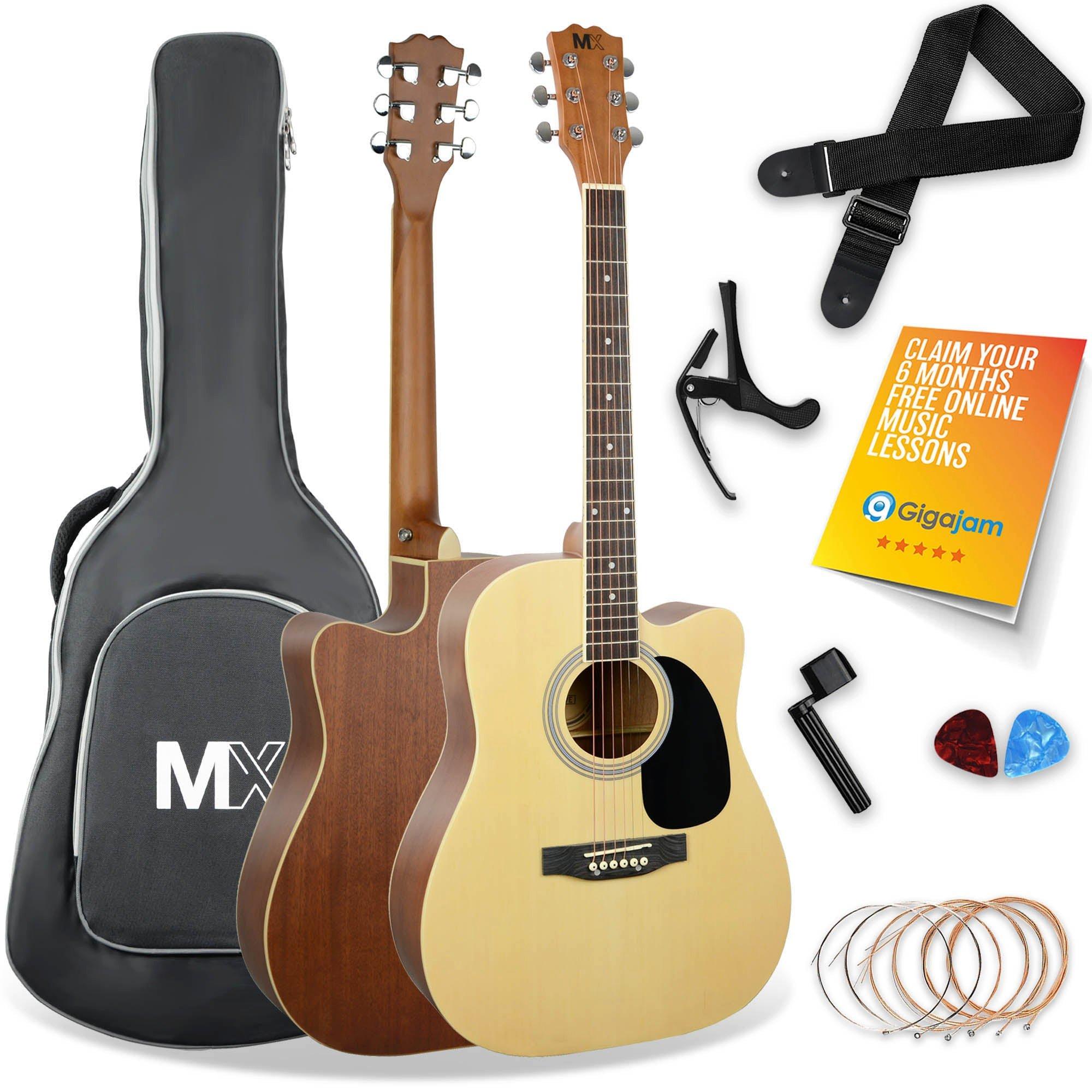 3rd Avenue MX Cutaway Acoustic Guitar Pack - Natural - Dreadnought Body - Spruce Top - Mahogany - Matte Finish - Includes Accessories - Image 6