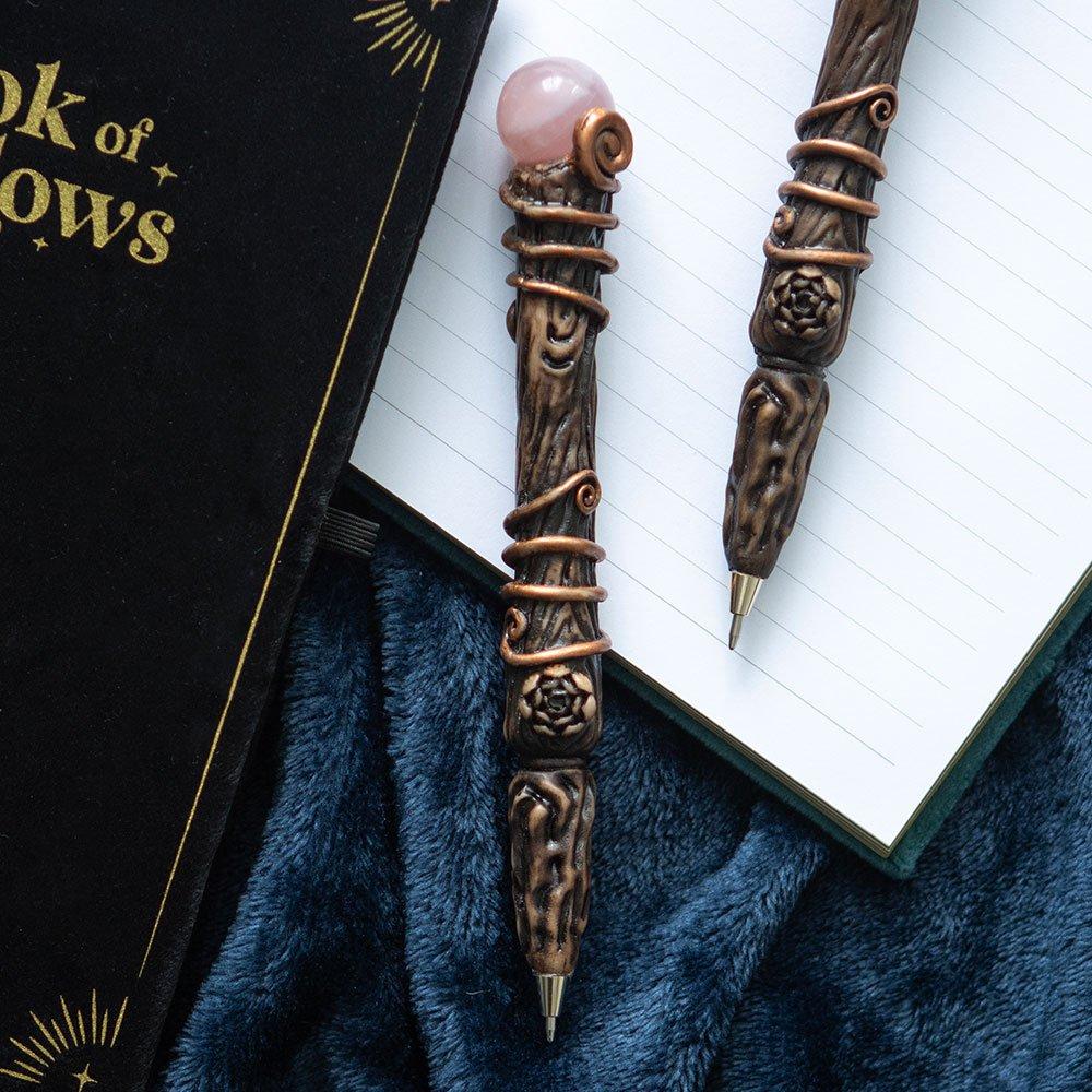 Brown - Something Different - Romance Rose Quartz Crystal Wand Pen - 1