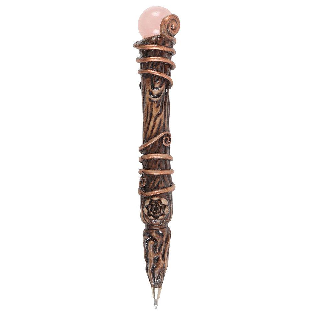 Brown - Something Different - Romance Rose Quartz Crystal Wand Pen - 3