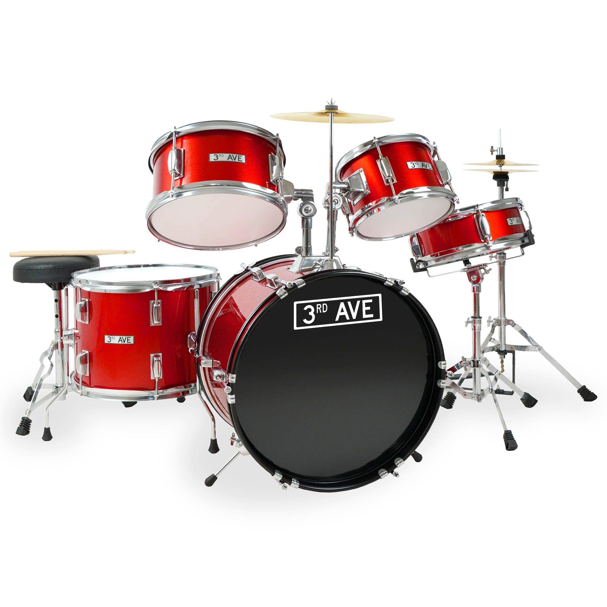 3Rd Avenue Red 5 Piece Junior Drum Kit - Image 5