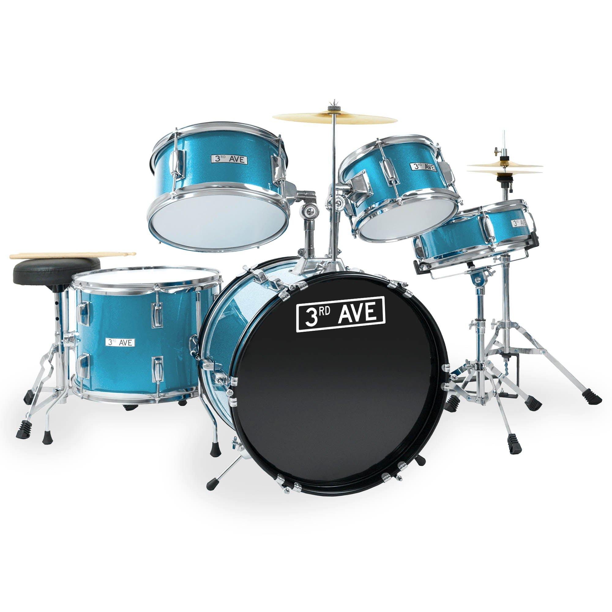 3Rd Avenue  5 Piece Junior Drum Kit - Blue - 5-Piece