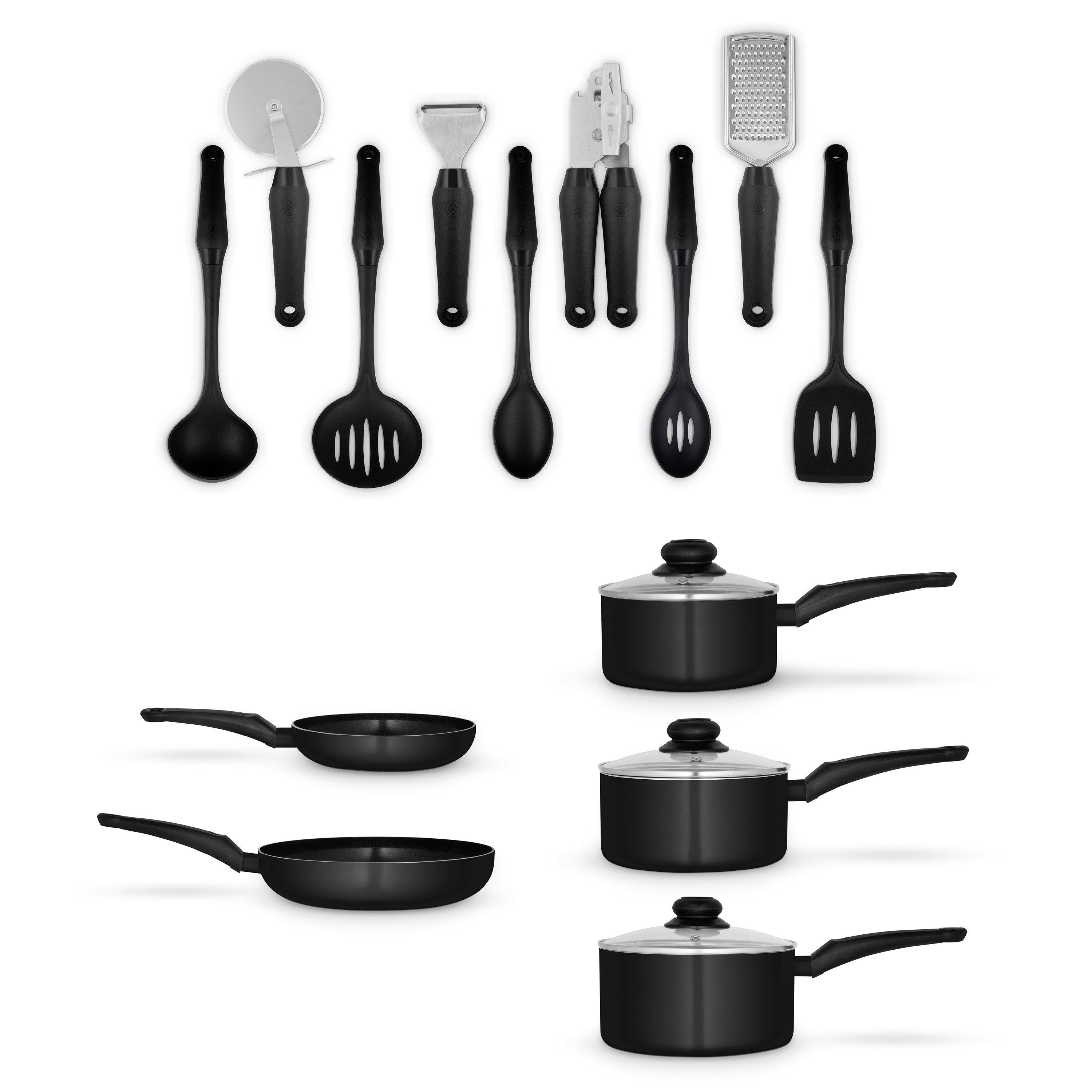 Black - Swan - Townhouse 14 Piece Pan and Tool Set Black - 1