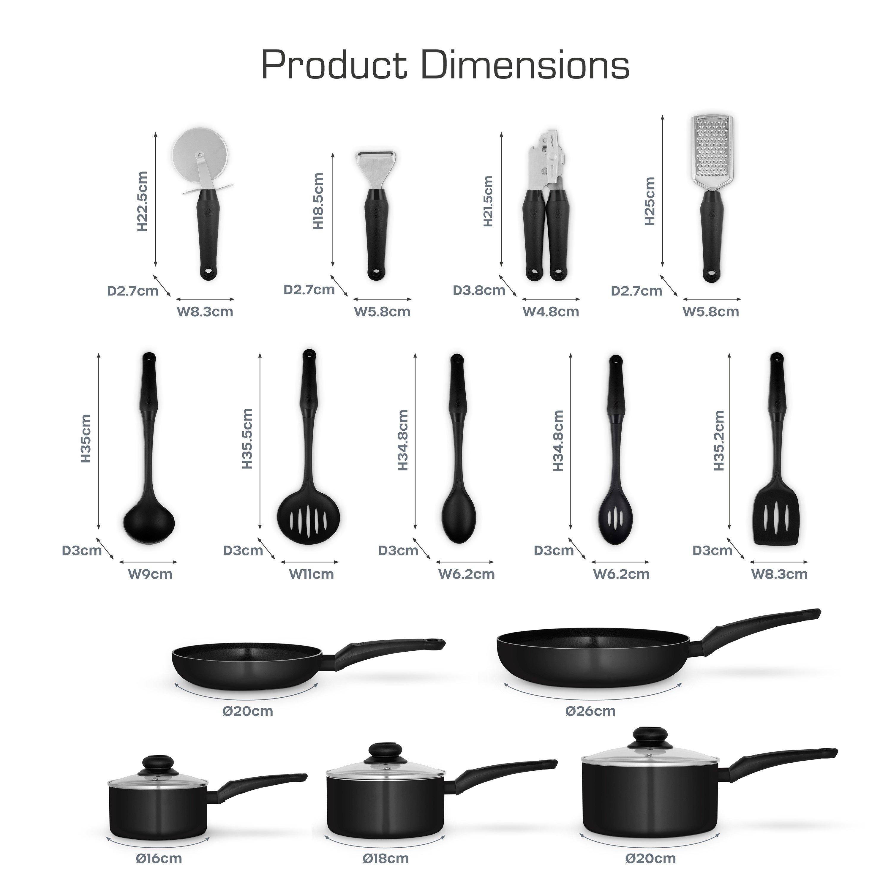 Black - Swan - Townhouse 14 Piece Pan and Tool Set Black - 6