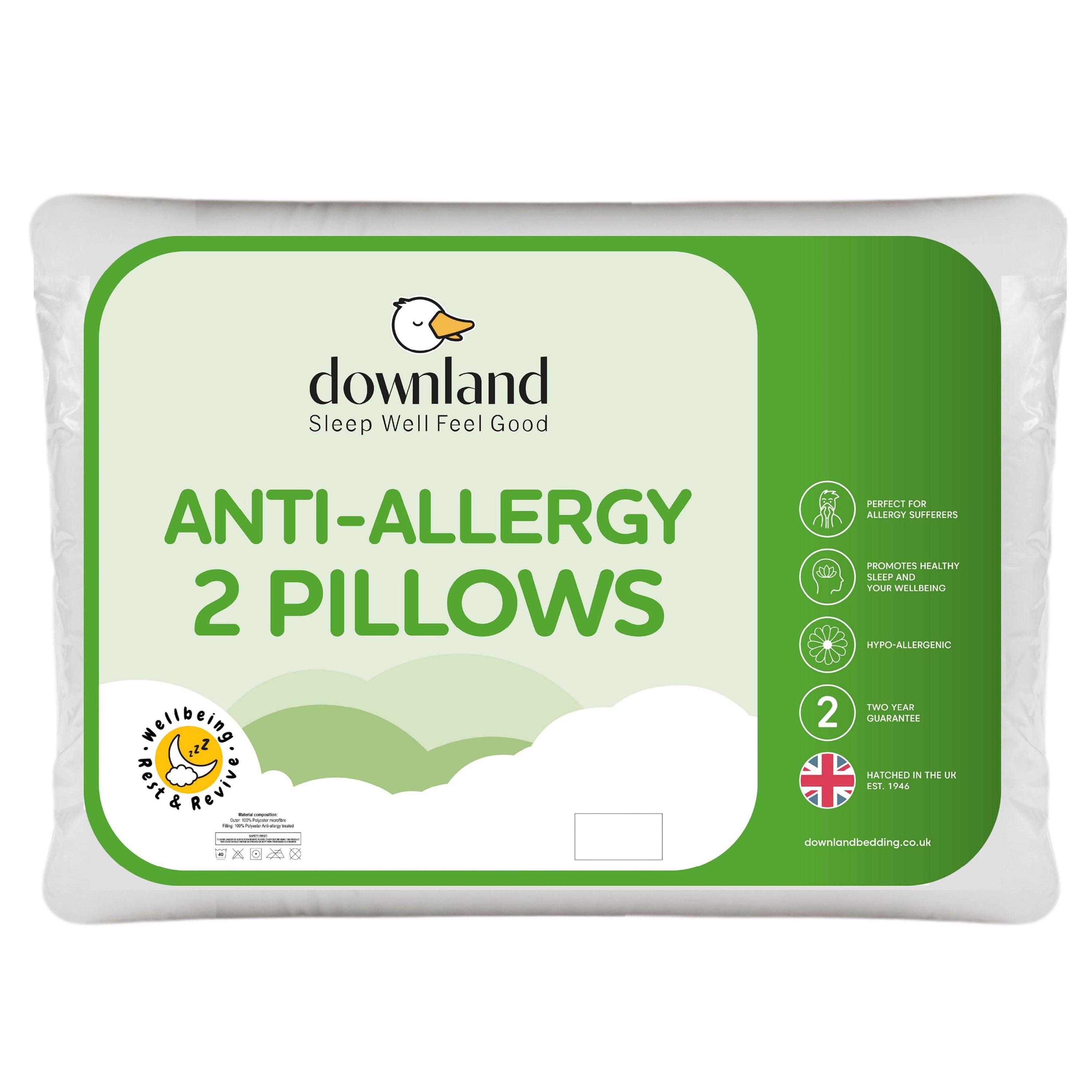 White - Downland - Anti-Allergy Pillow Pair - 1