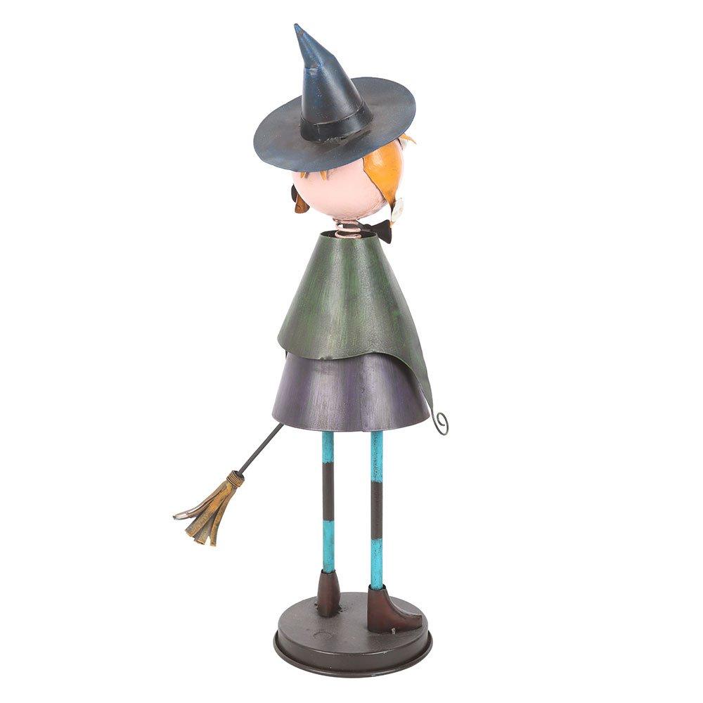 Black - Something Different - Metal Witch Ornament with Broom - 3