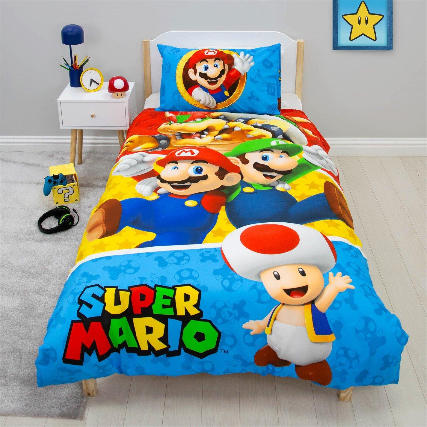 Multi - Super Mario - Nintendo Splitter Single Panel Duvet - 1