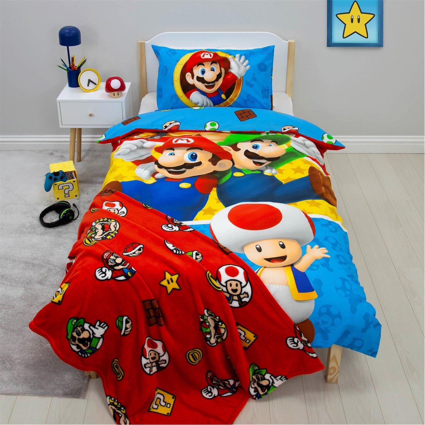 Multi - Super Mario - Nintendo Splitter Single Panel Duvet - 2