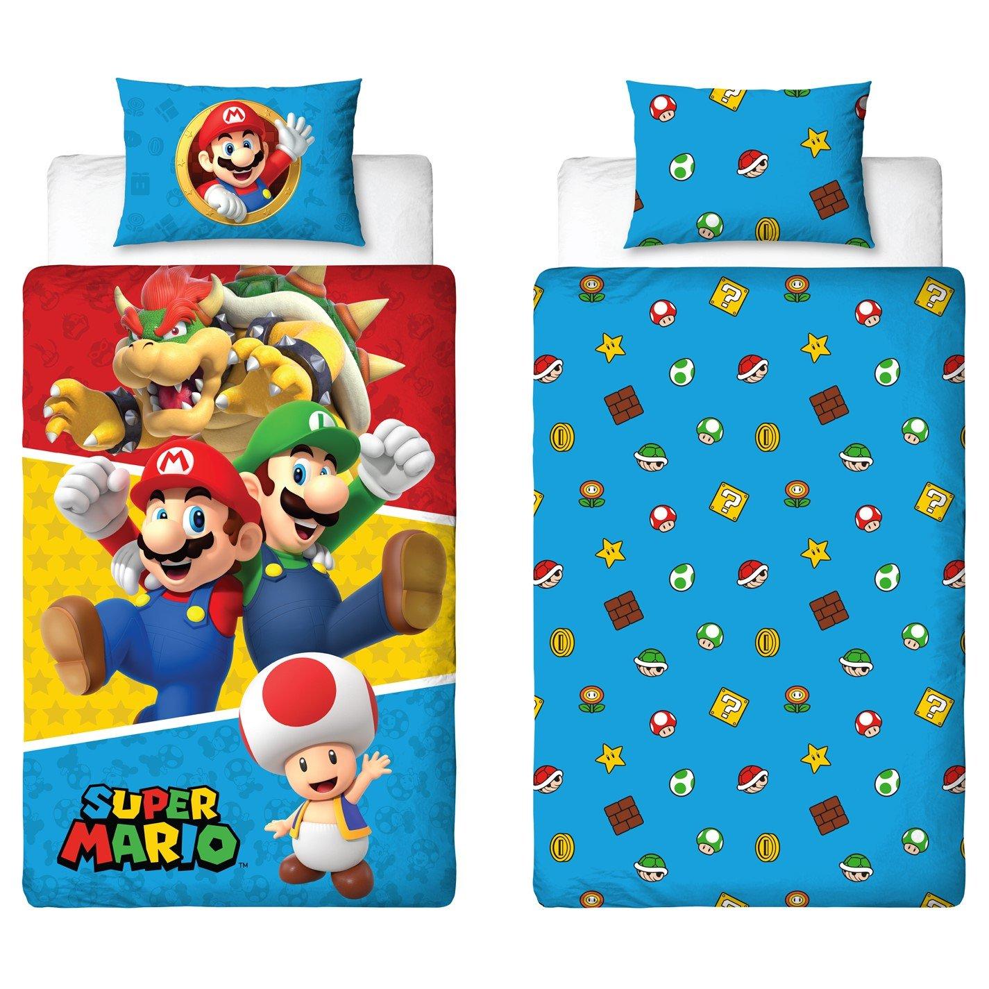 Super Mario Nintendo Splitter Single Panel Duvet | Sports Direct