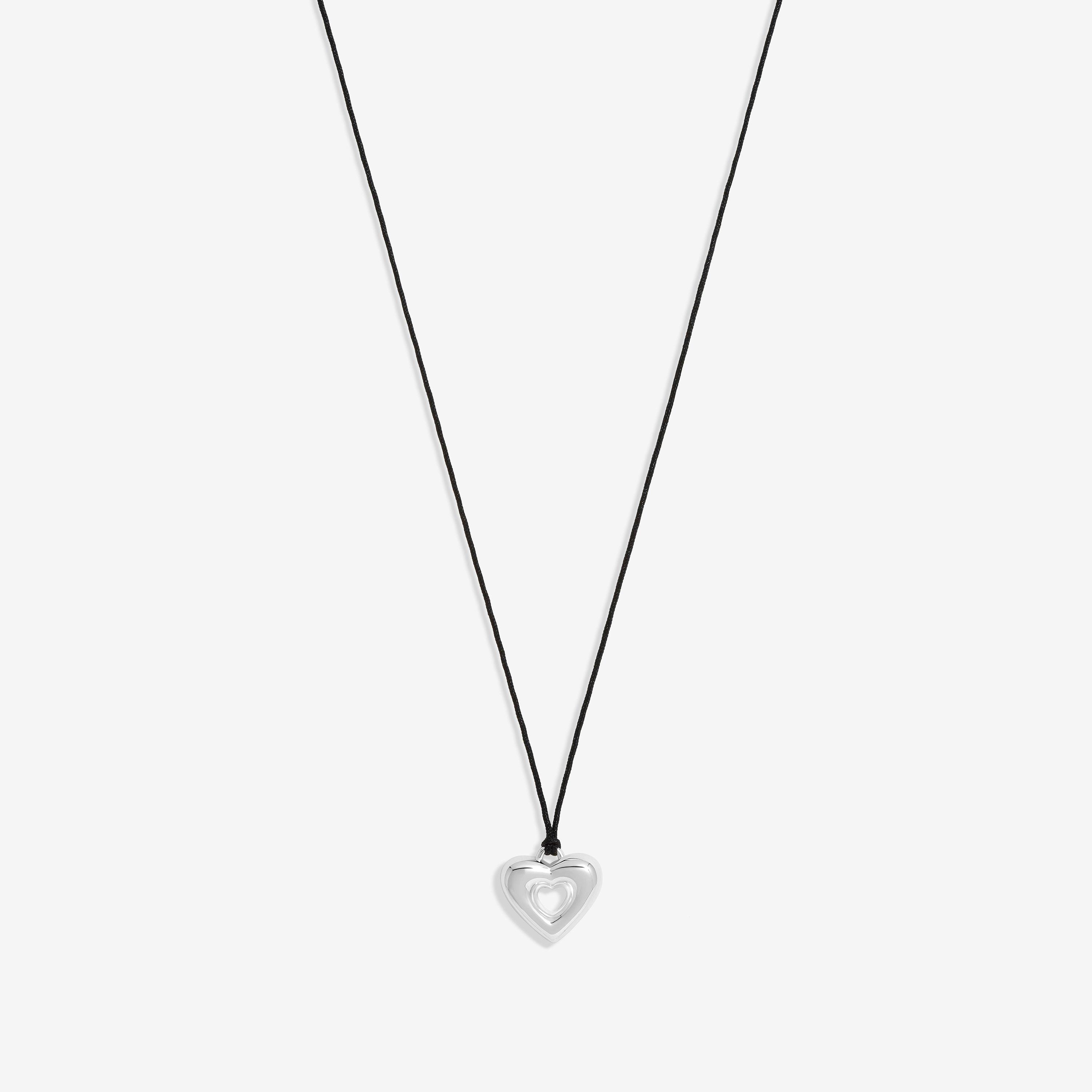 Silver - Simply Silver - Sterling Silver 925 Cord Heart Pendant - 1