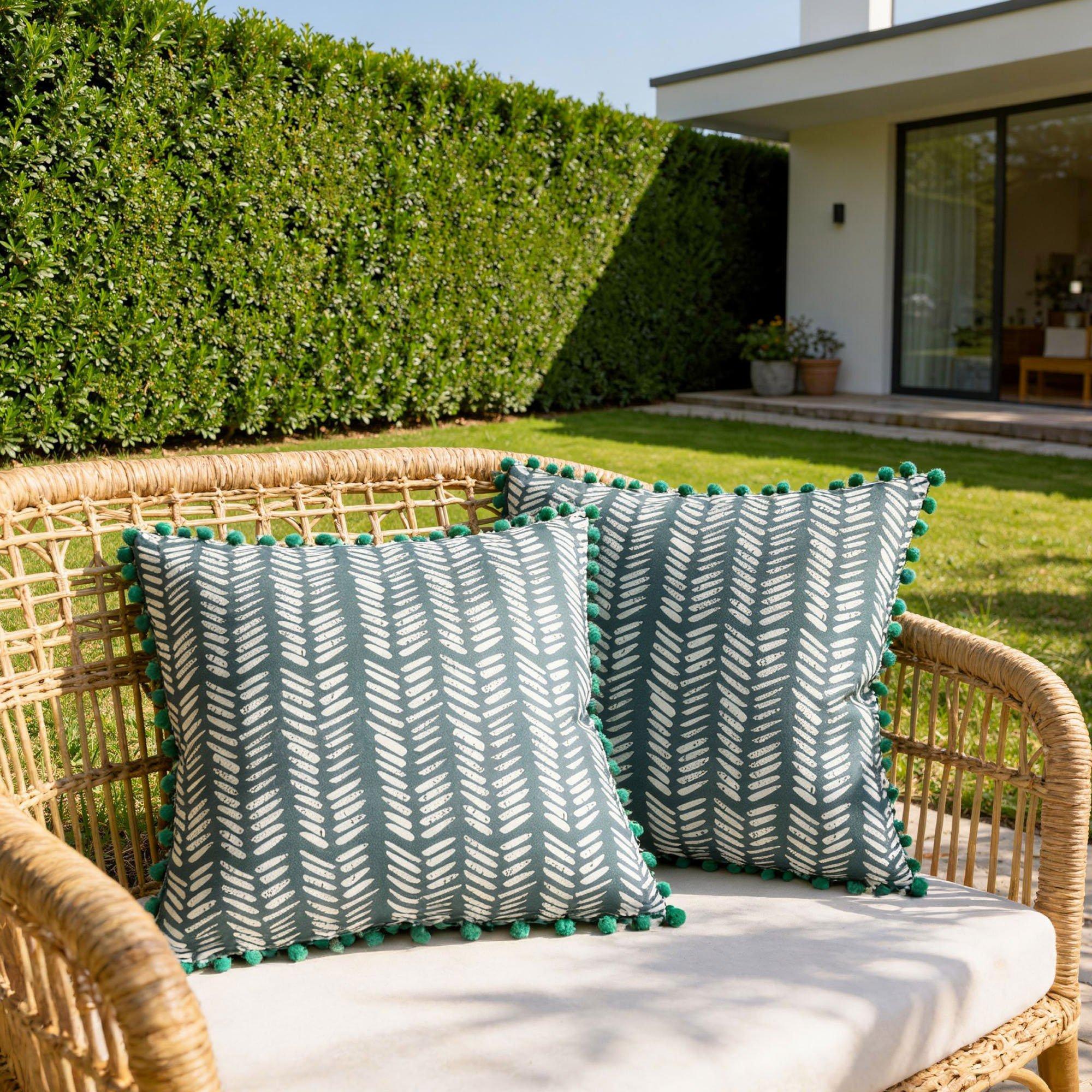 Teal - Streetwize - Outdoor Teal Fern Scatter Cushions - 1