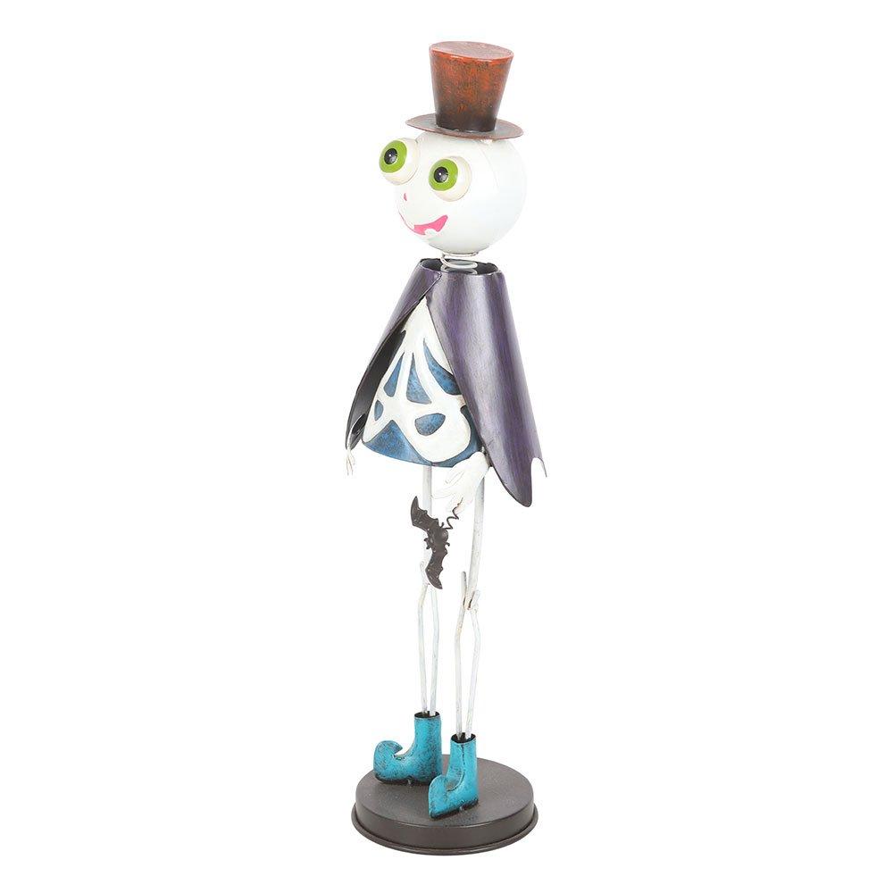 White - Something Different - Metal Skeleton Ornament with Top Hat - 4