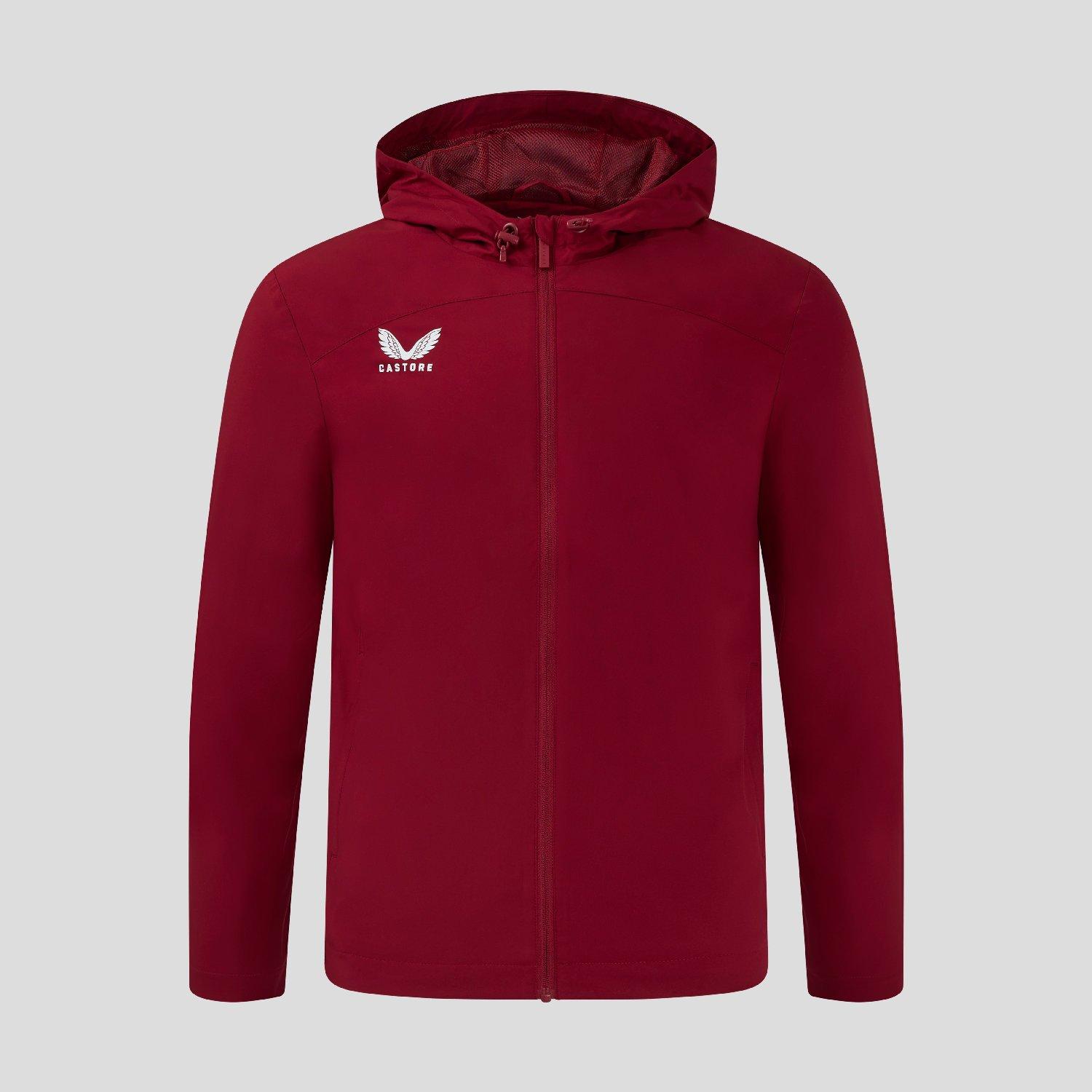 Biking Red - Castore - Men's Water Resistant Long Sleeve Hooded Rugby Jacket - 1