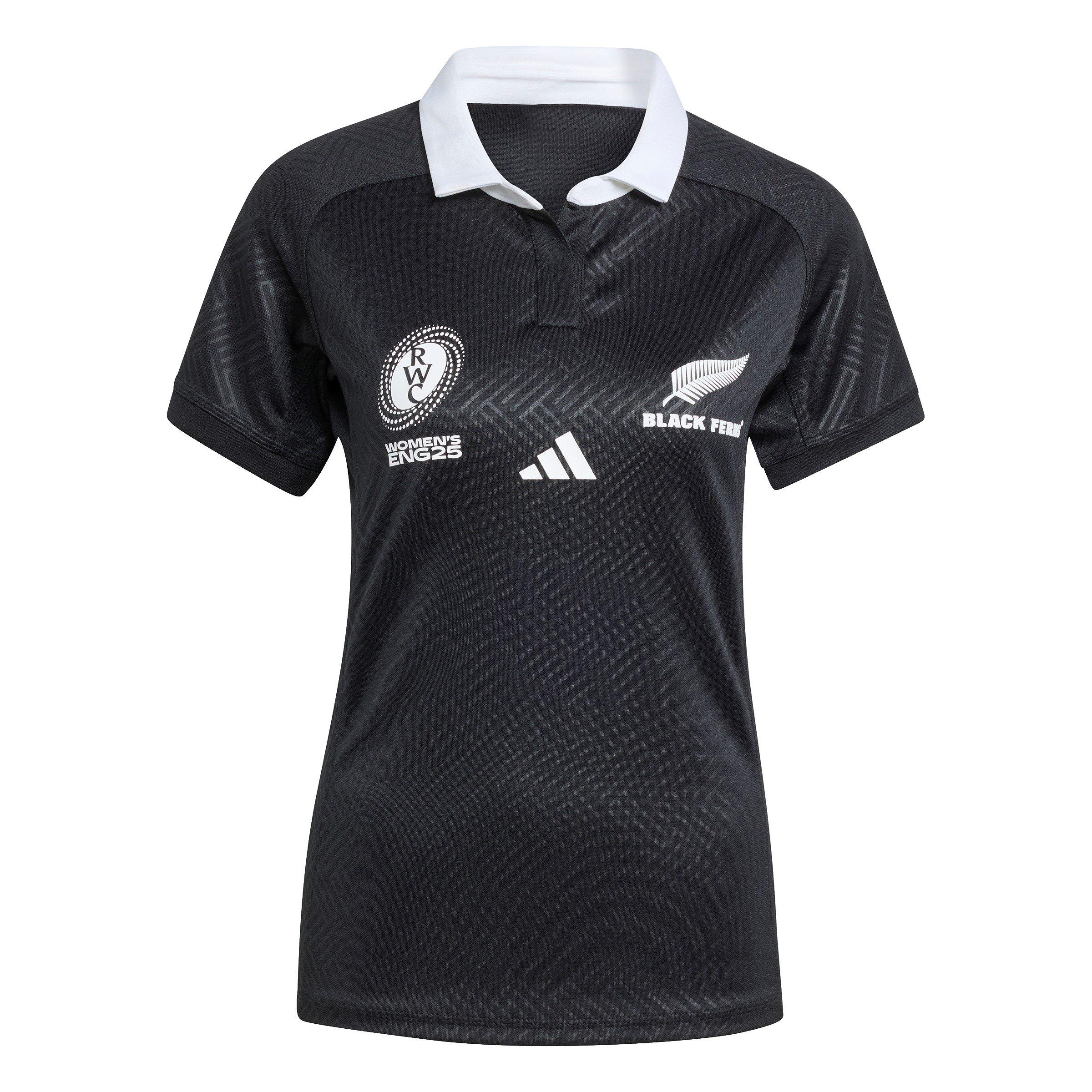 Adidas Women's Black Ferns World Cup Home Shirt 2025 - All Black - 18 (XXL)