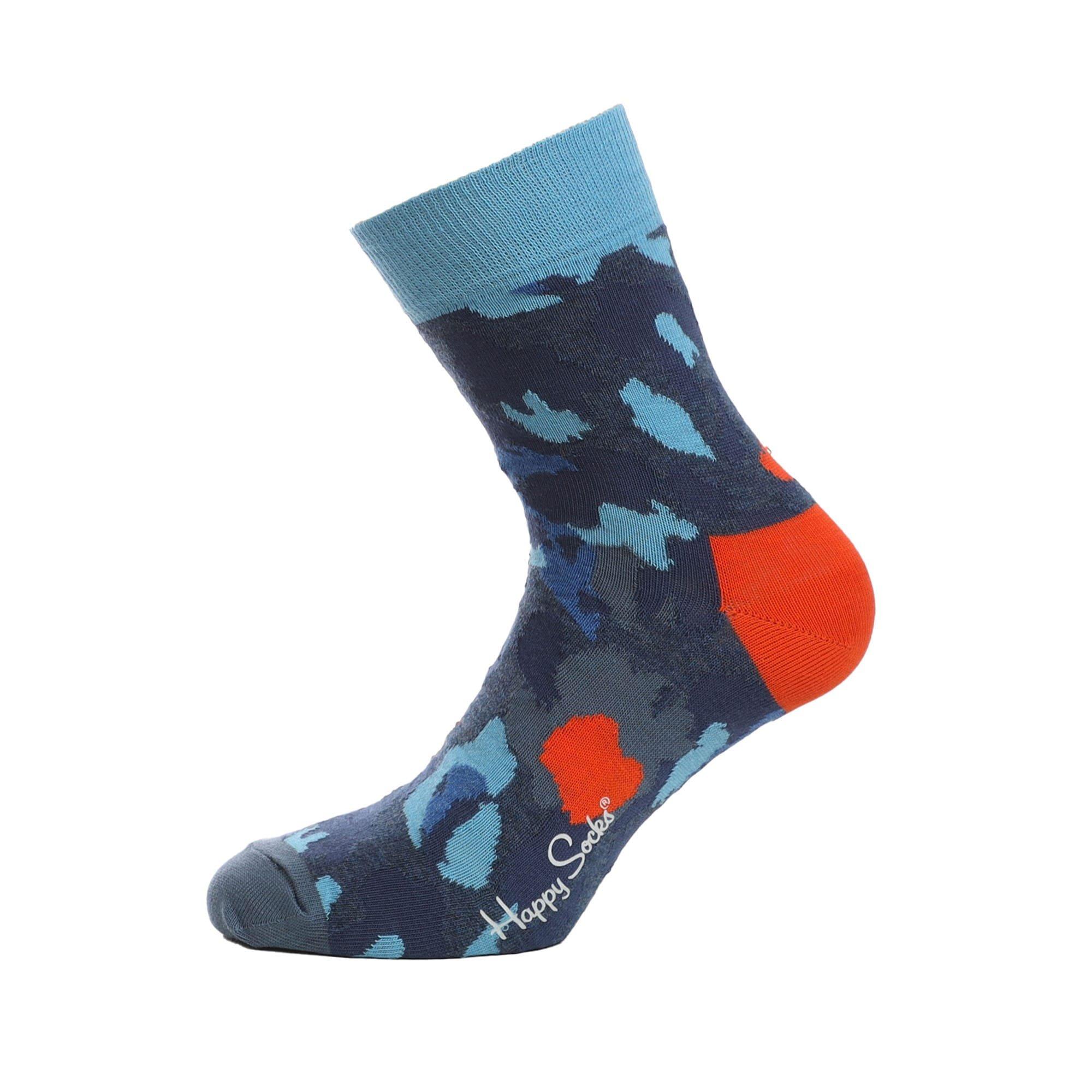 Blue - Happy Socks - Leopard Half Crew Socks - 1