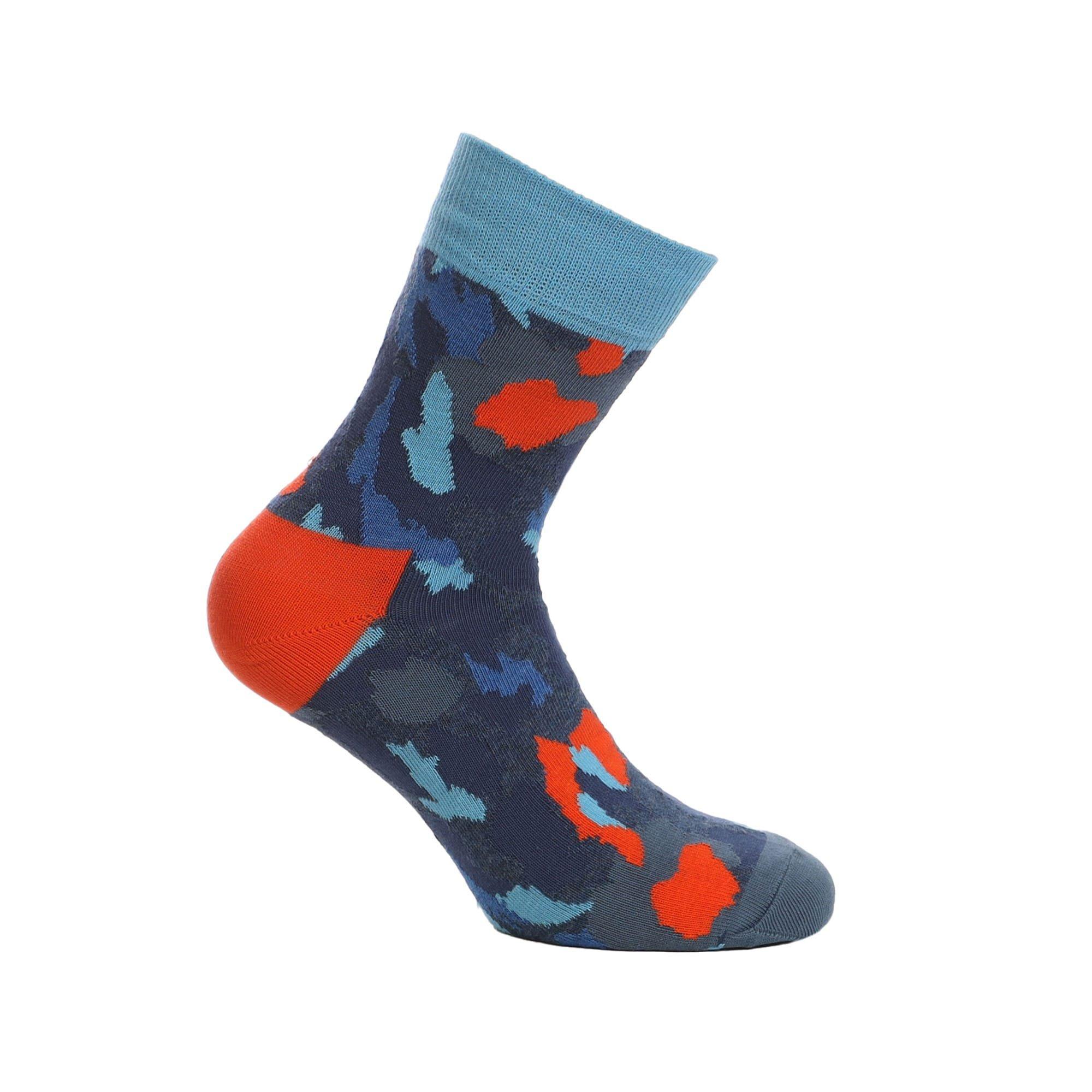 Blue - Happy Socks - Leopard Half Crew Socks - 2
