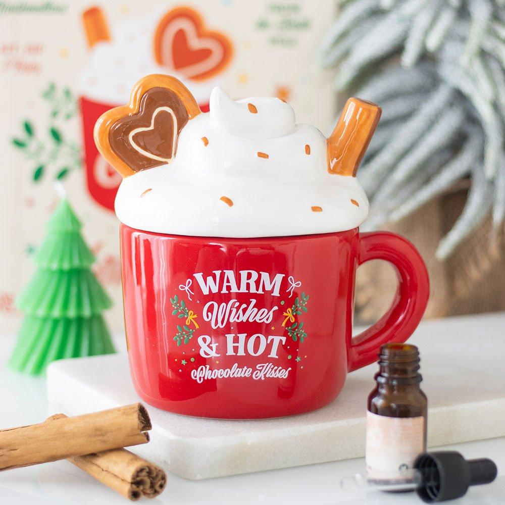 Something Different  Hot Chocolate Mug Shaped Oil Burner - Red