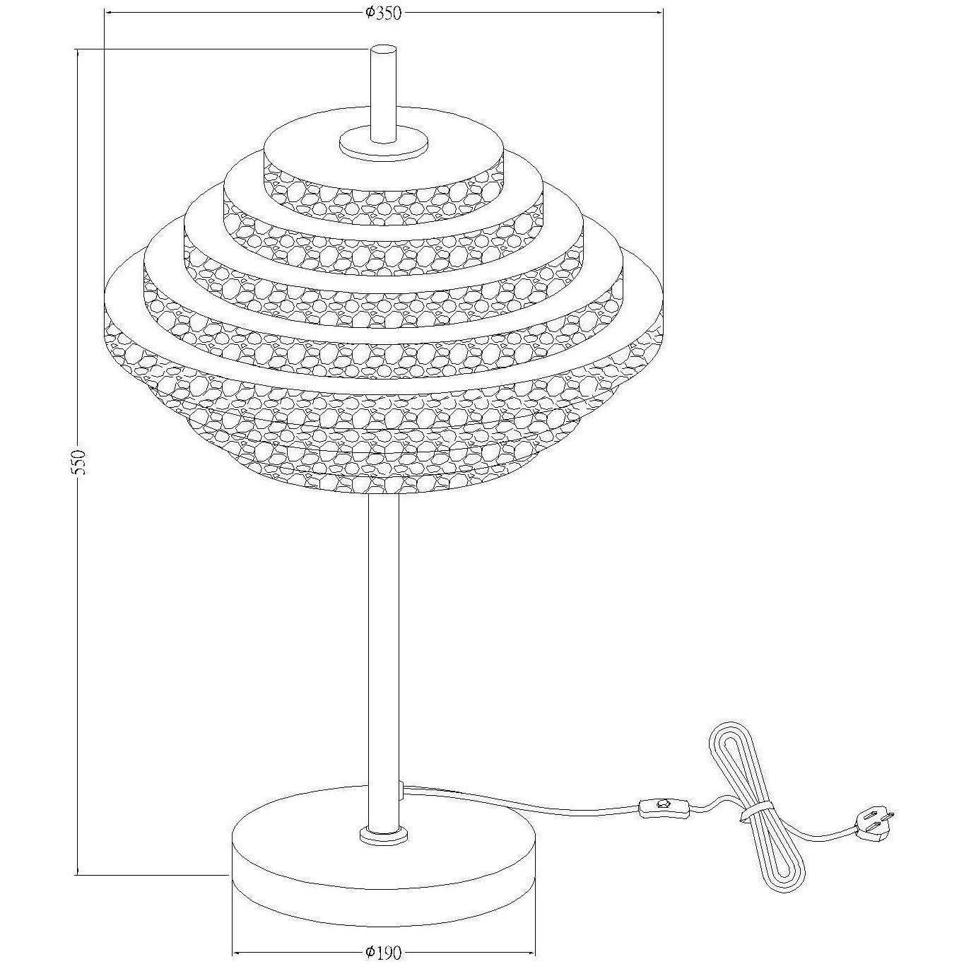 Amber - K Living - Aspen 2 Light Tiered Glass Brass Table Lamp - 3