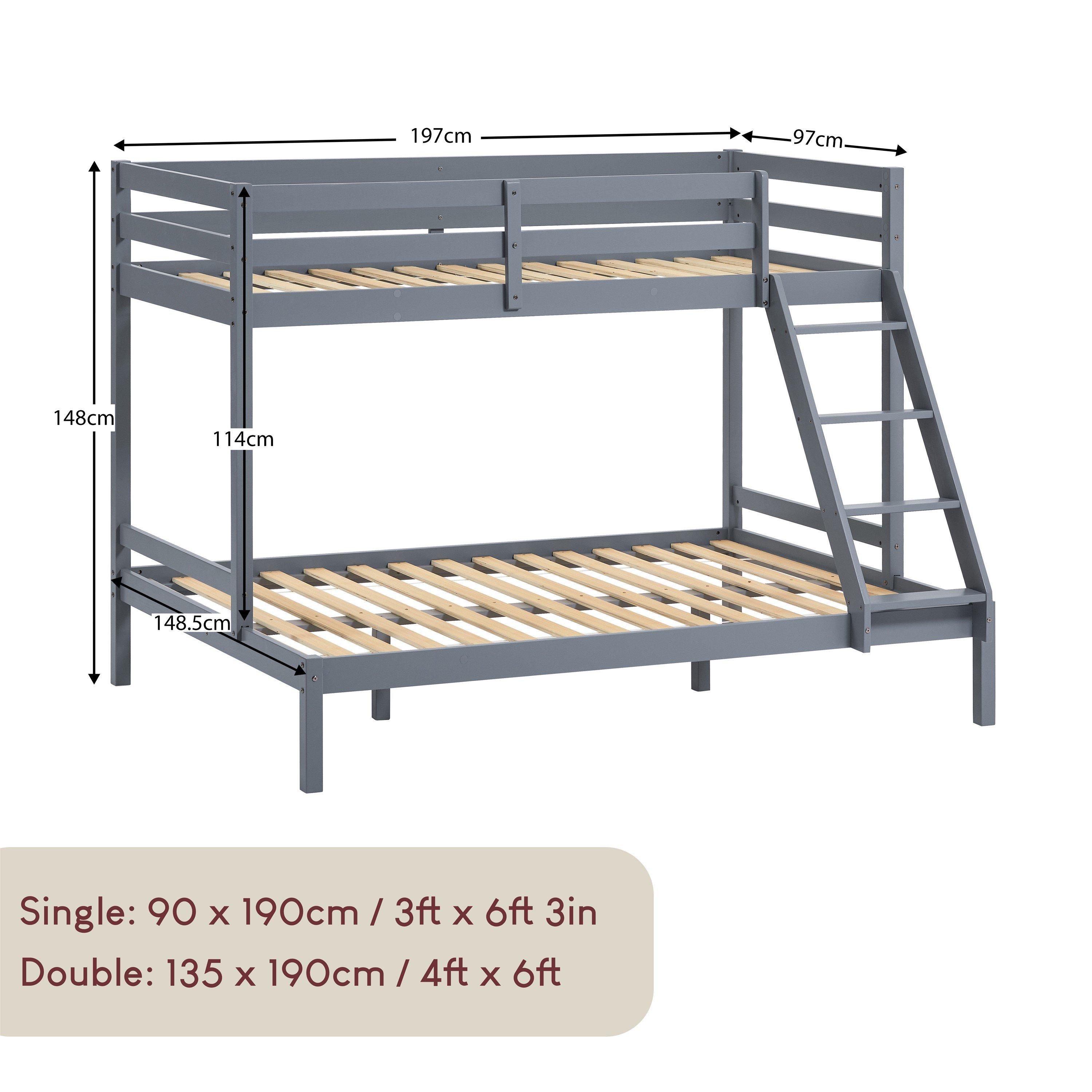Grey - Lassic - Vida Designs Sydney Triple Sleeper Bunk Bed - 2