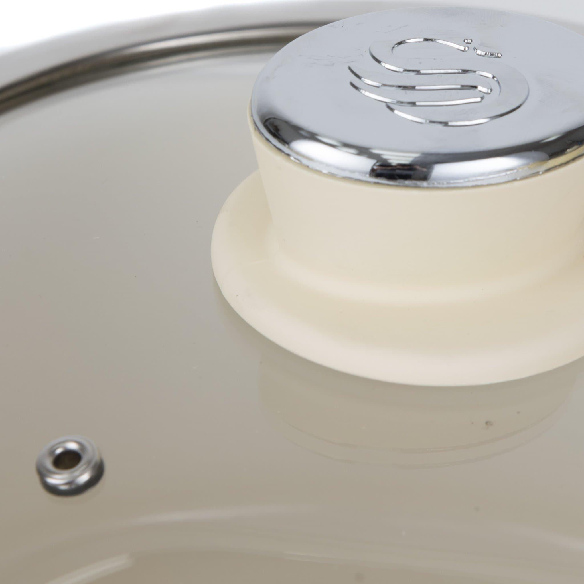 Cream - Swan - Retro 3 Piece Saucepan Set Cream - 10