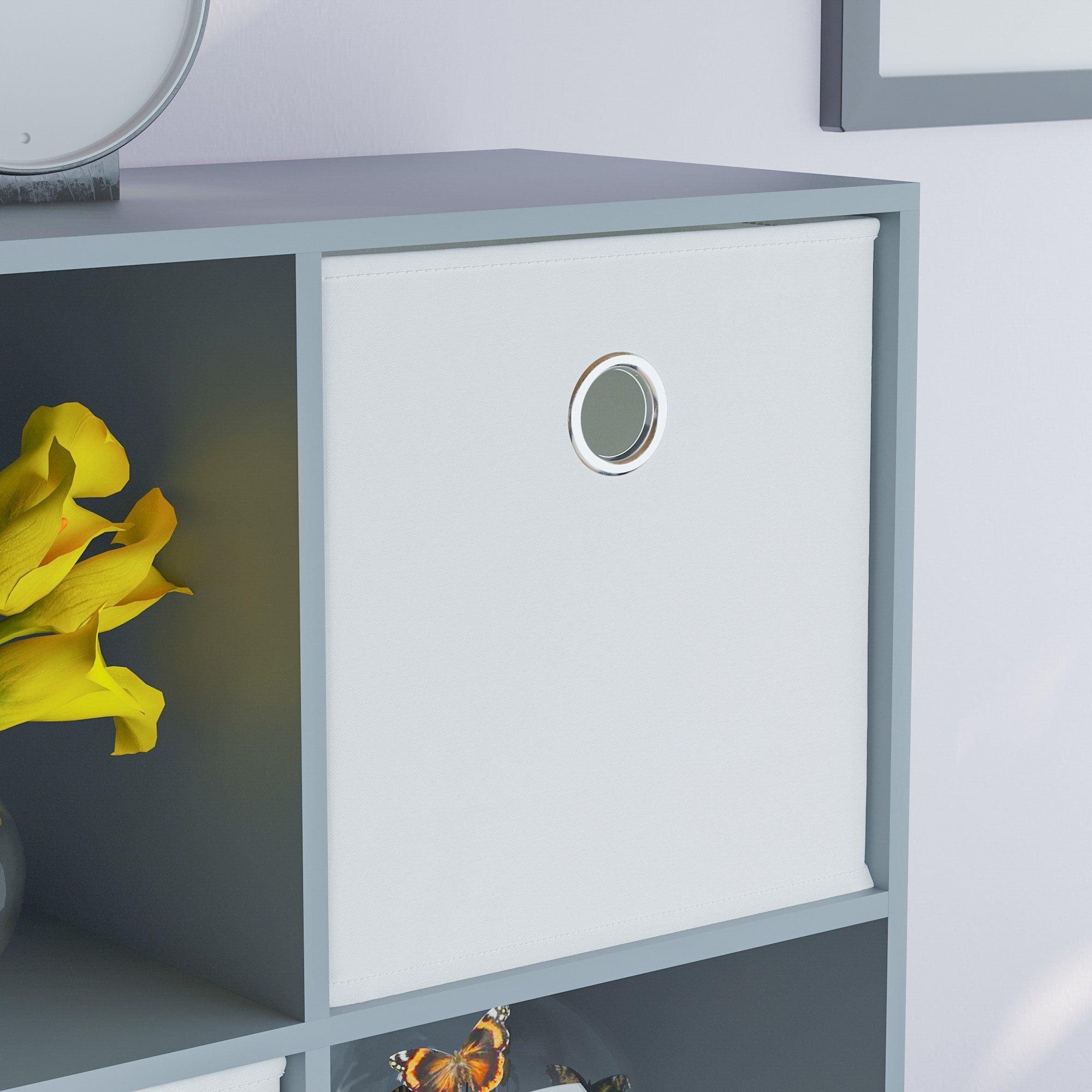 White - Lassic - 3x3 Cube Storage Unit (G) + Set of 5 Storage Cubes - 5