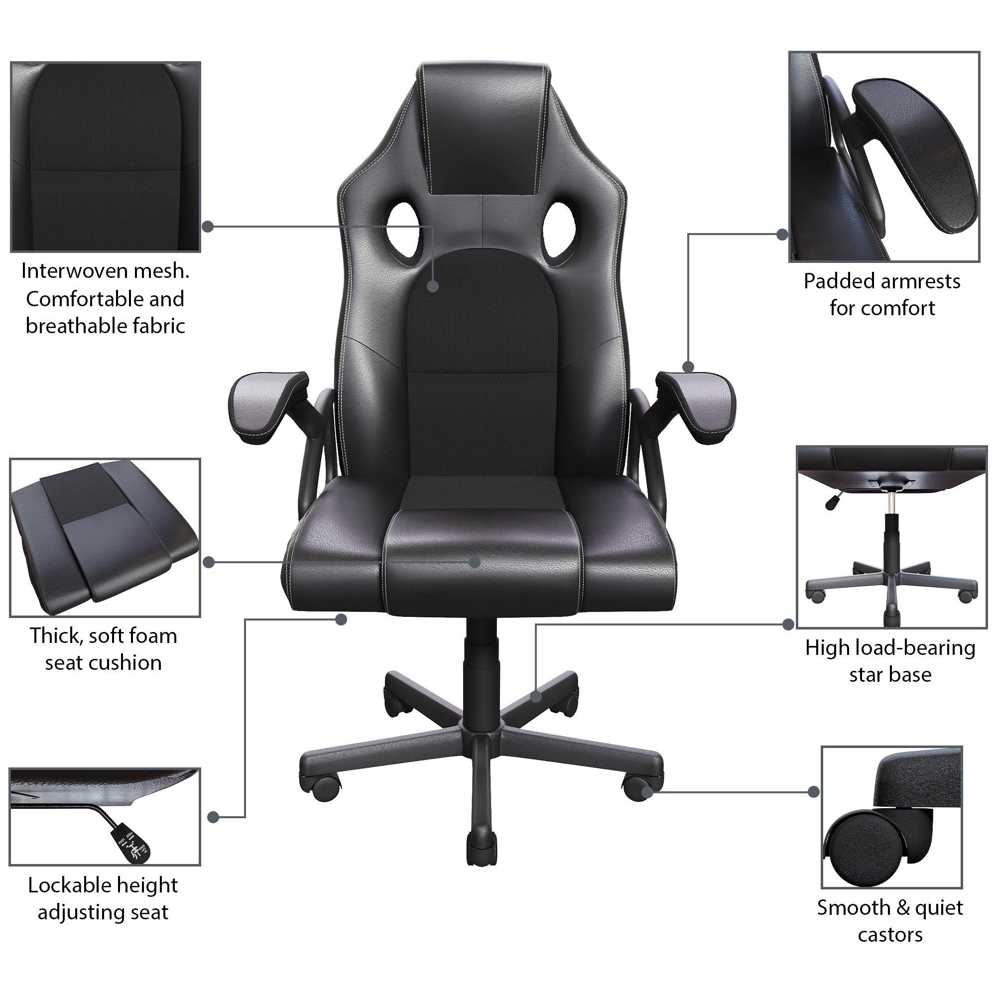 Black - Lassic - Vida Designs Coma Racing Gaming Chair UKFR - 4
