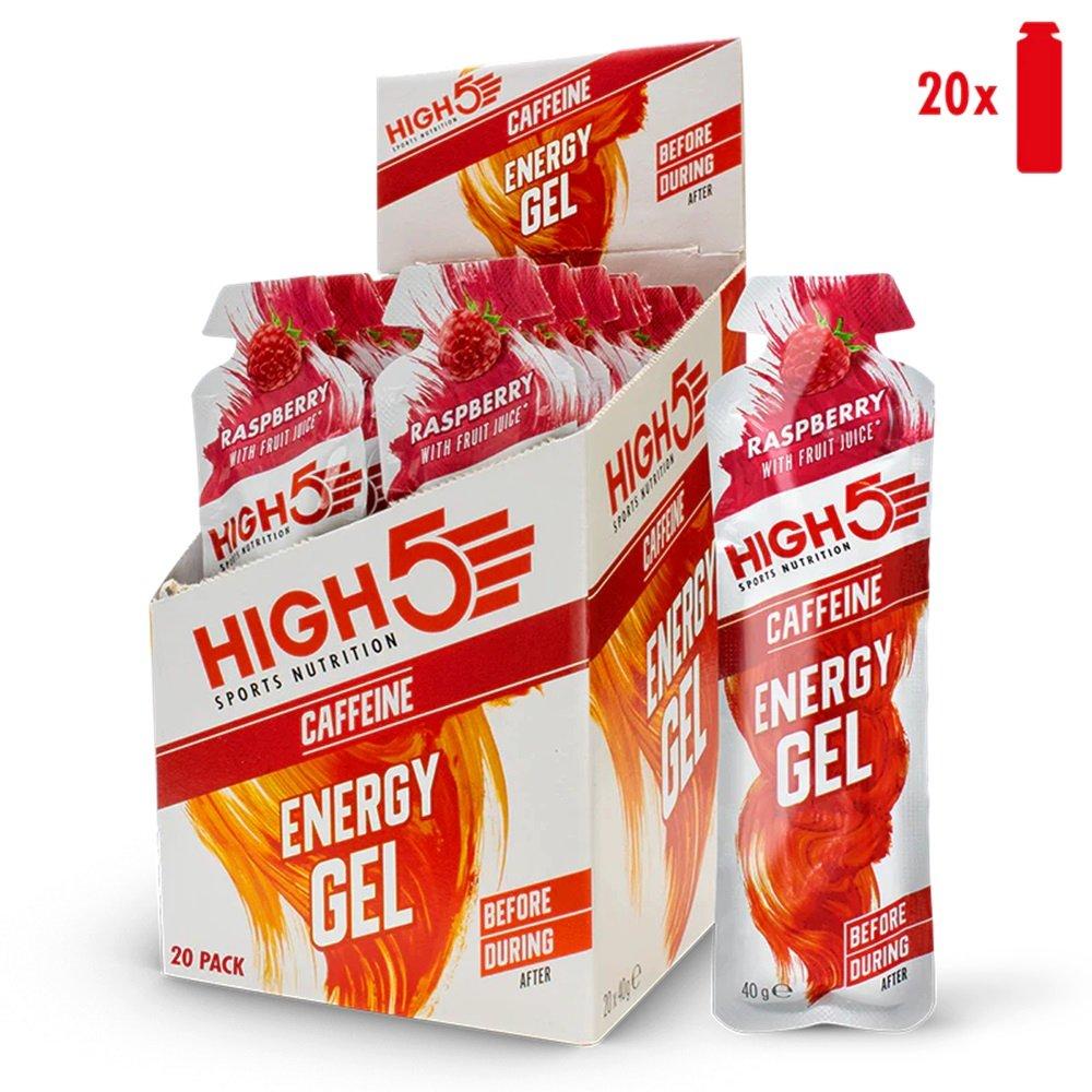 Raspberry Plus - HIGH5 - Energy Gel + Caffeine (20 Pack)