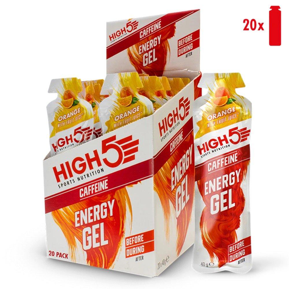 Orange Plus (Ca - HIGH5 - Energy Gel + Caffeine (20 Pack)