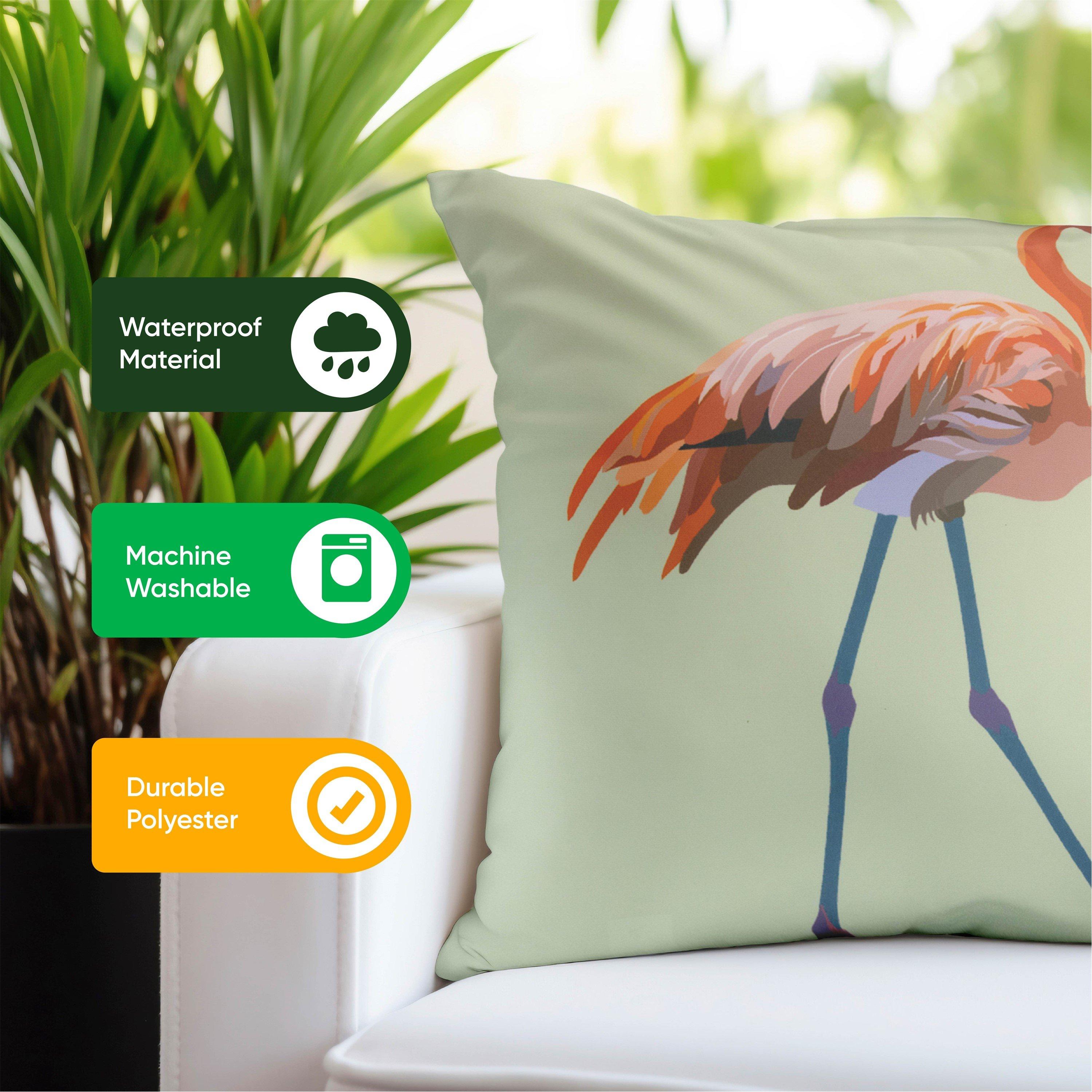 Pink - Streetwize - Outdoor Solo Flamingo  Scatter Cushions - 5