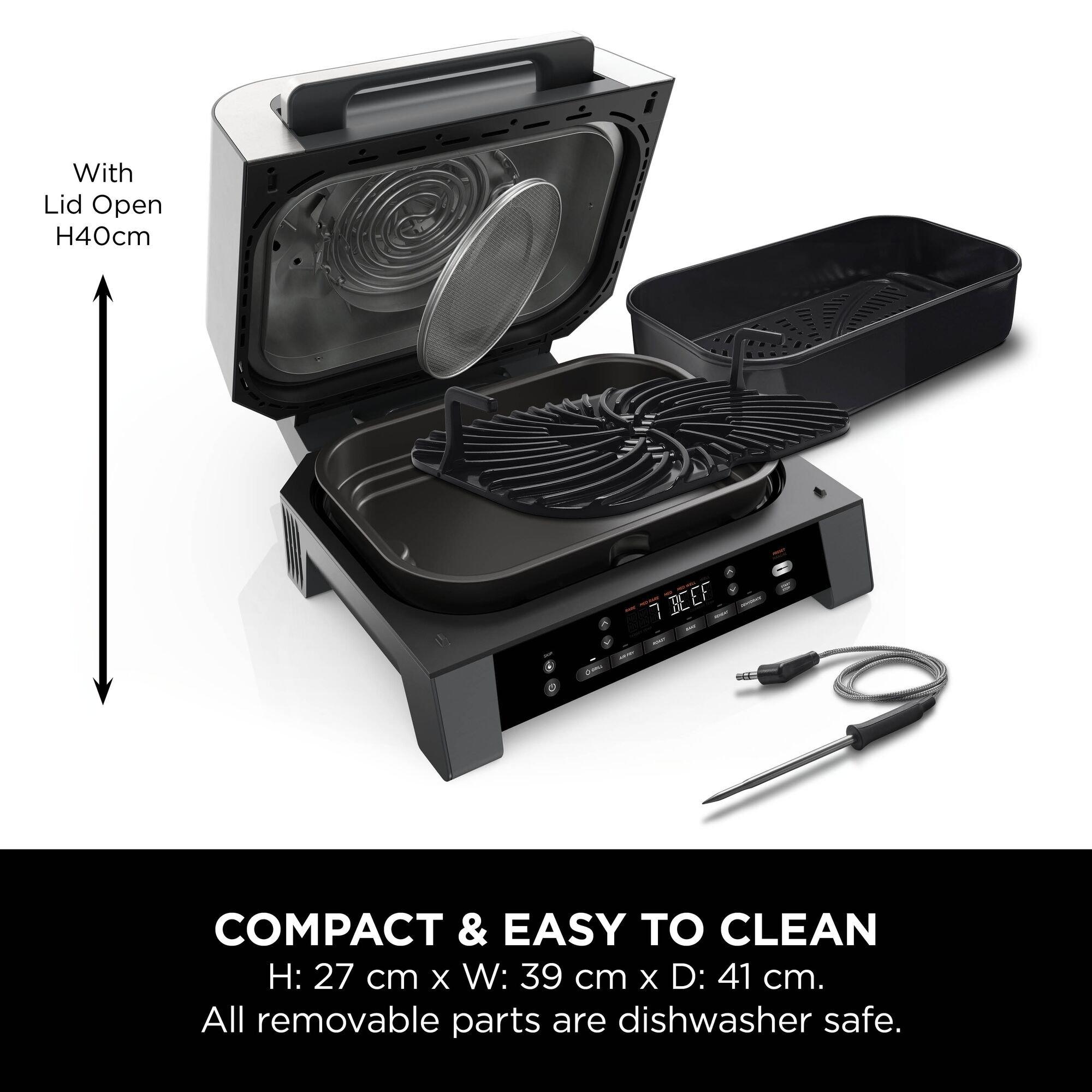 Grey / Silver - Ninja - 6-in-1 MAX Grill & Air Fryer DG551UK - 11