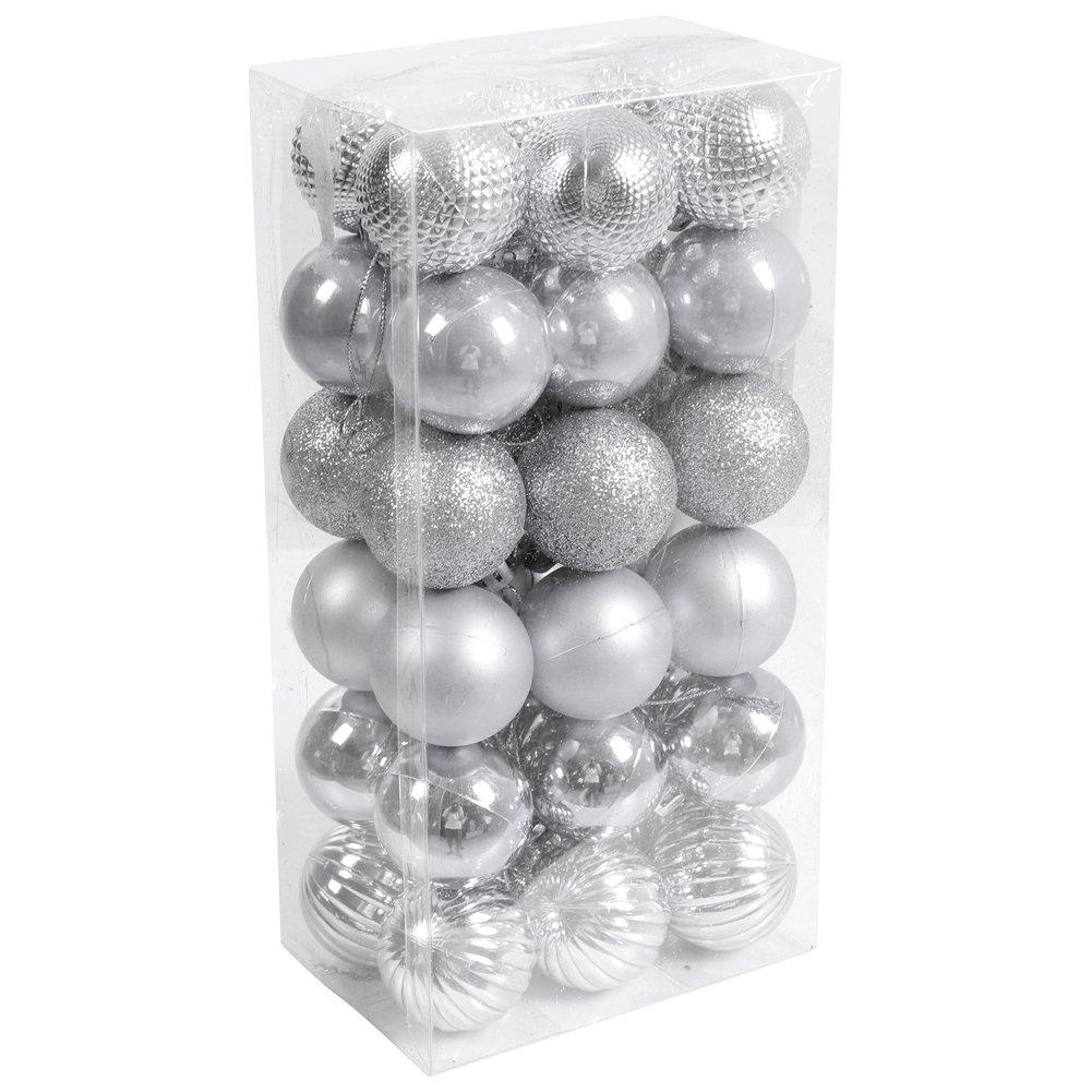 Silver - LIFE IDEAS - 36pcs Ball Ornament Set for Christmas Tree - 3