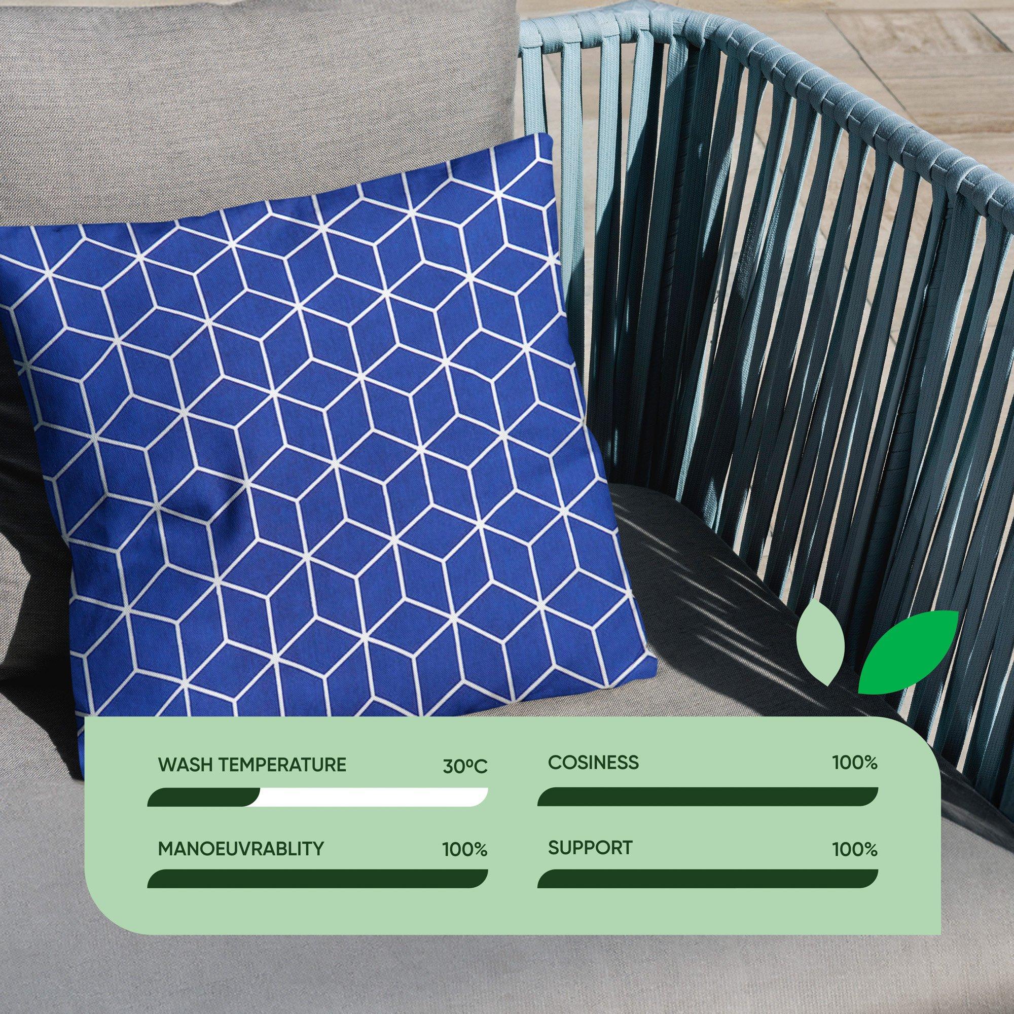 Blue - Streetwize - Outdoor Blue Cube  Scatter Cushions - 3