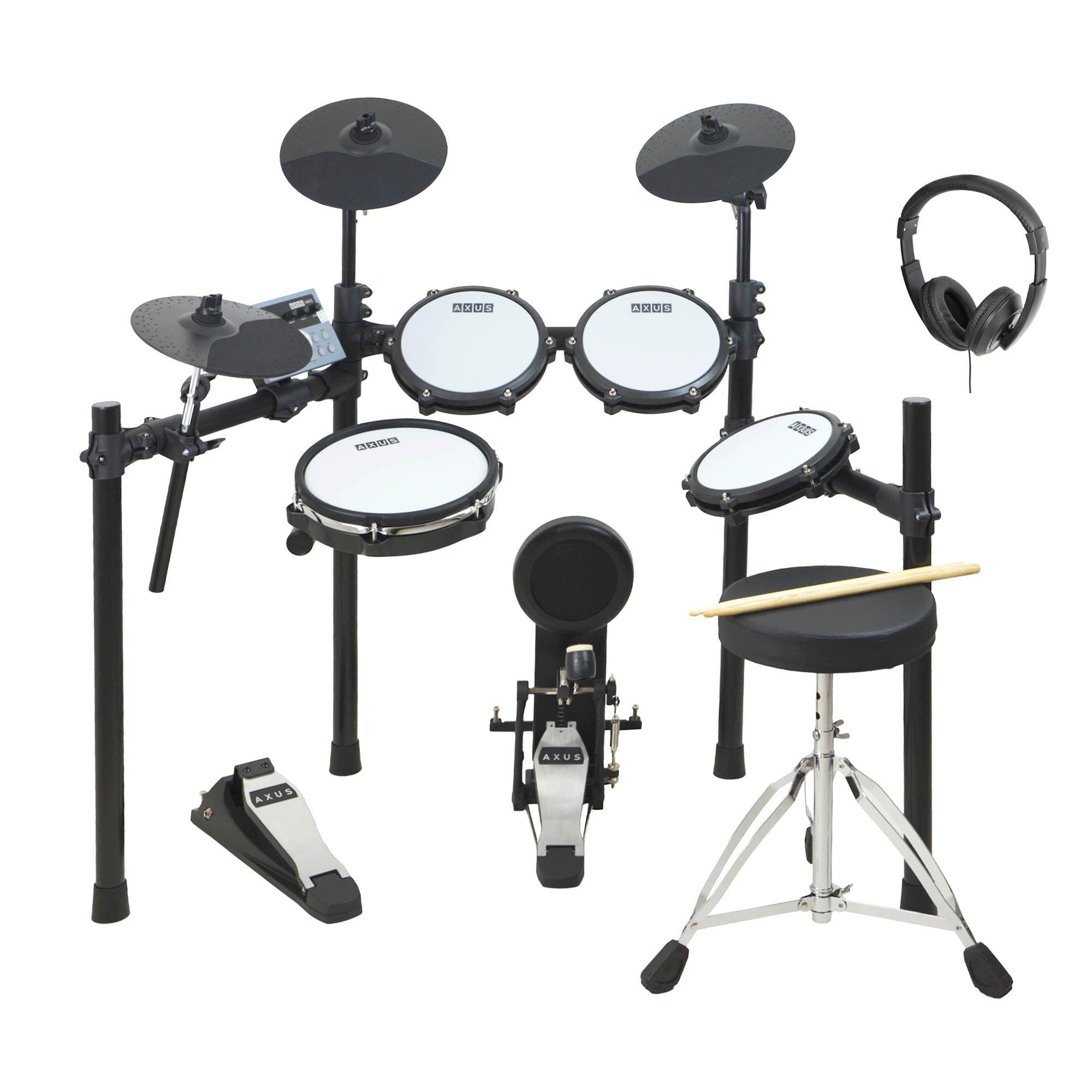 Black - Axus - AXK5 Electronic Mesh Head Drum Kit - 1