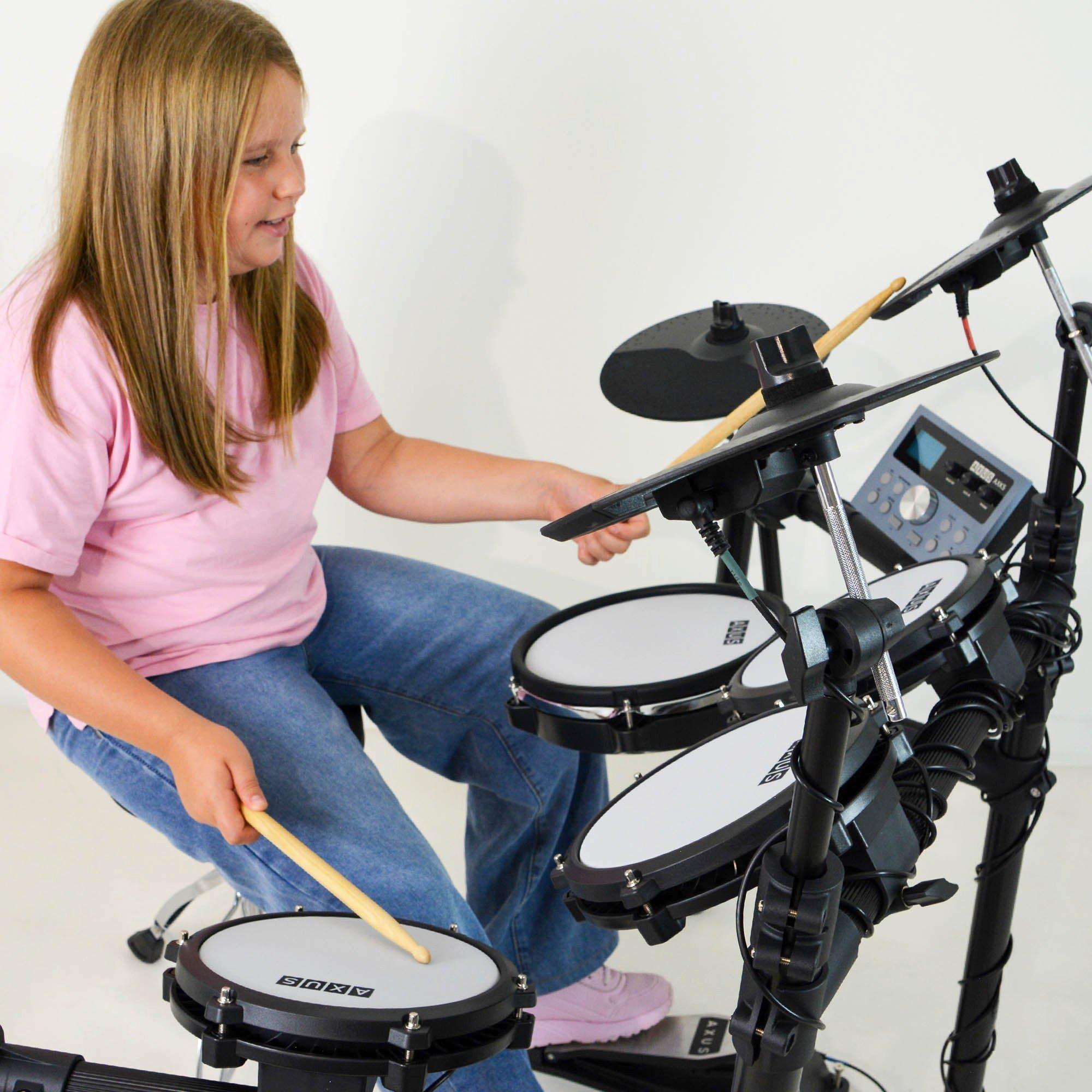 Black - Axus - AXK5 Electronic Mesh Head Drum Kit - 5