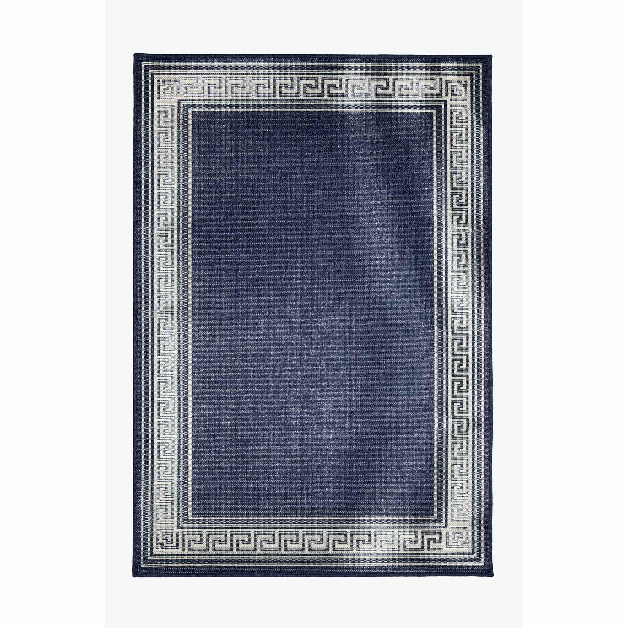 Navy - Homemaker - Gel Greek Key Rug Navy - 3