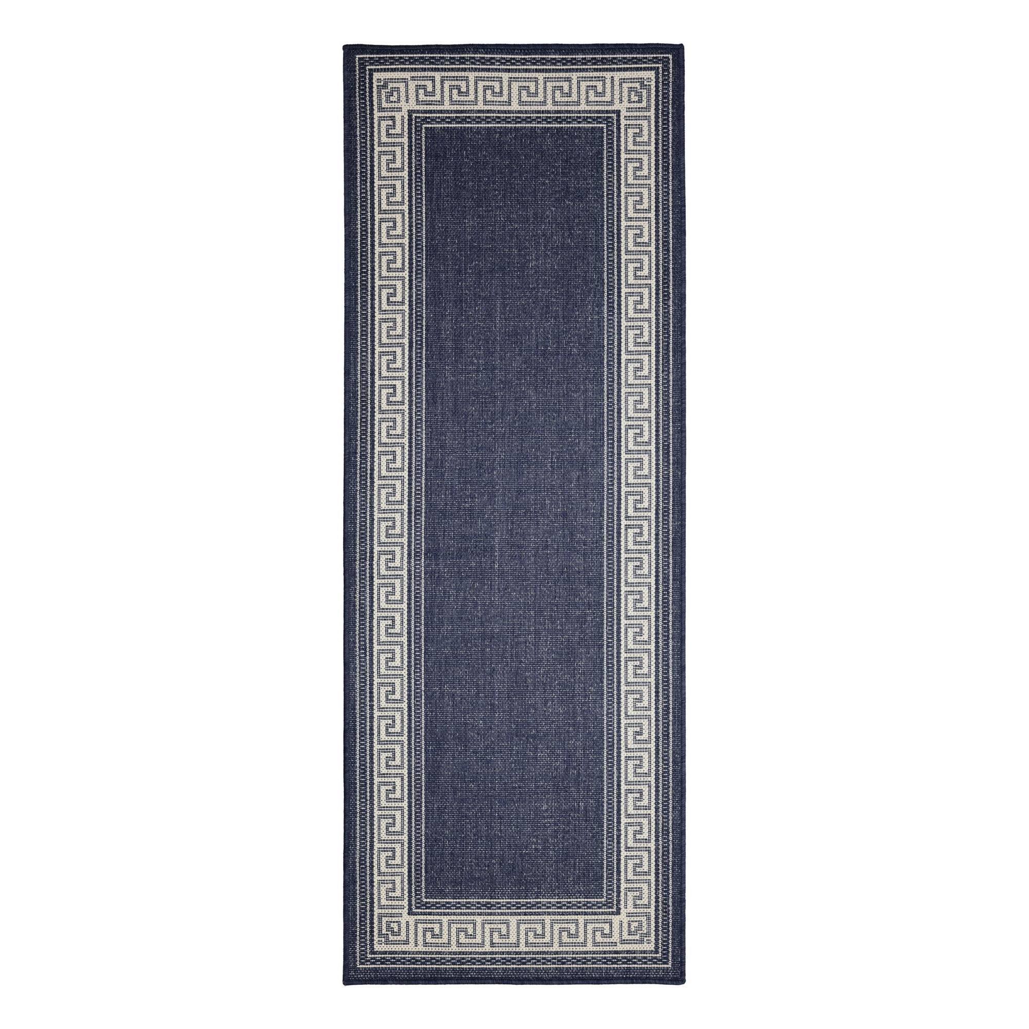 Navy - Homemaker - Gel Greek Key Rug Navy - 4