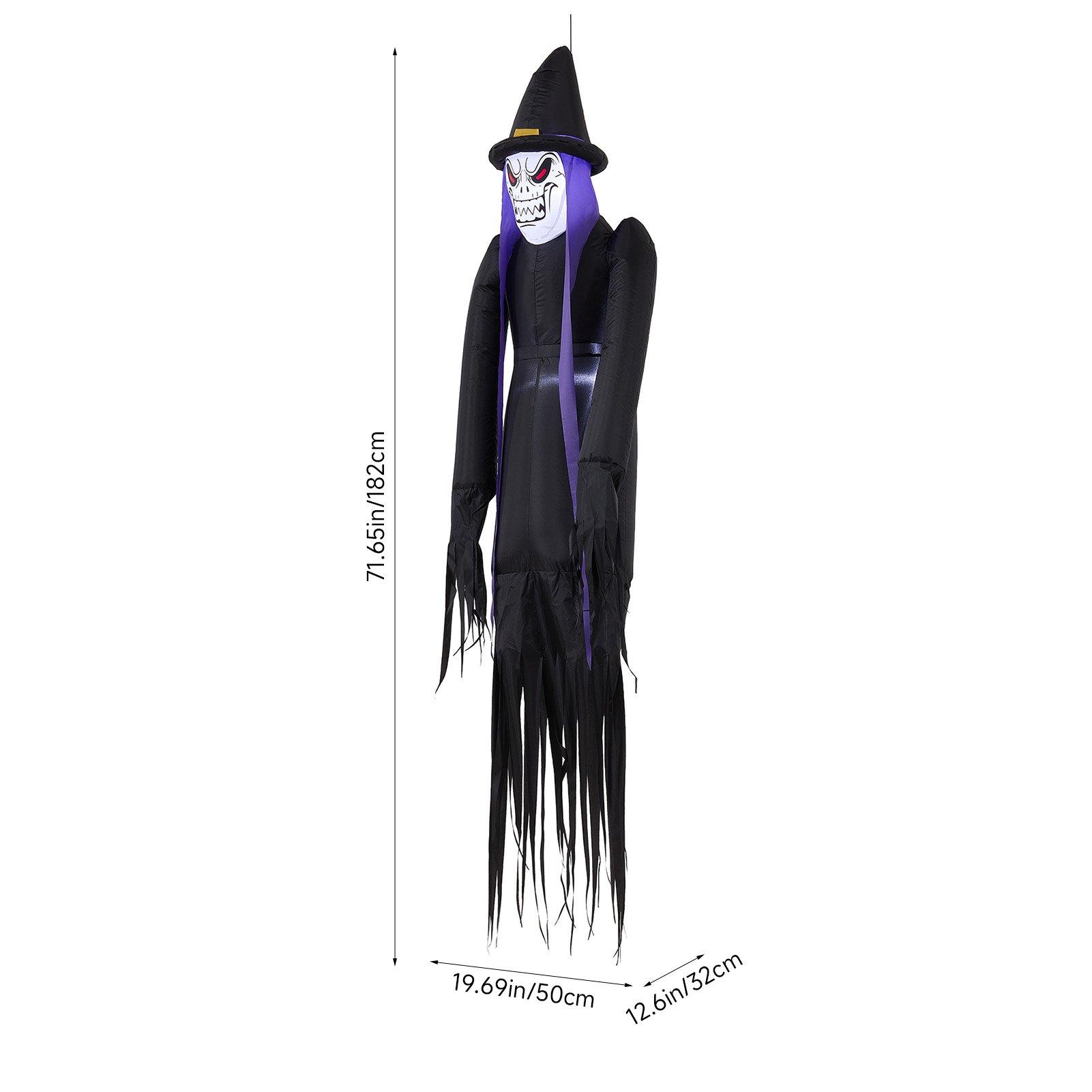 Multi - LIFE IDEAS - 182cm Blow-Up Halloween Scary Witch Inflatable - 2