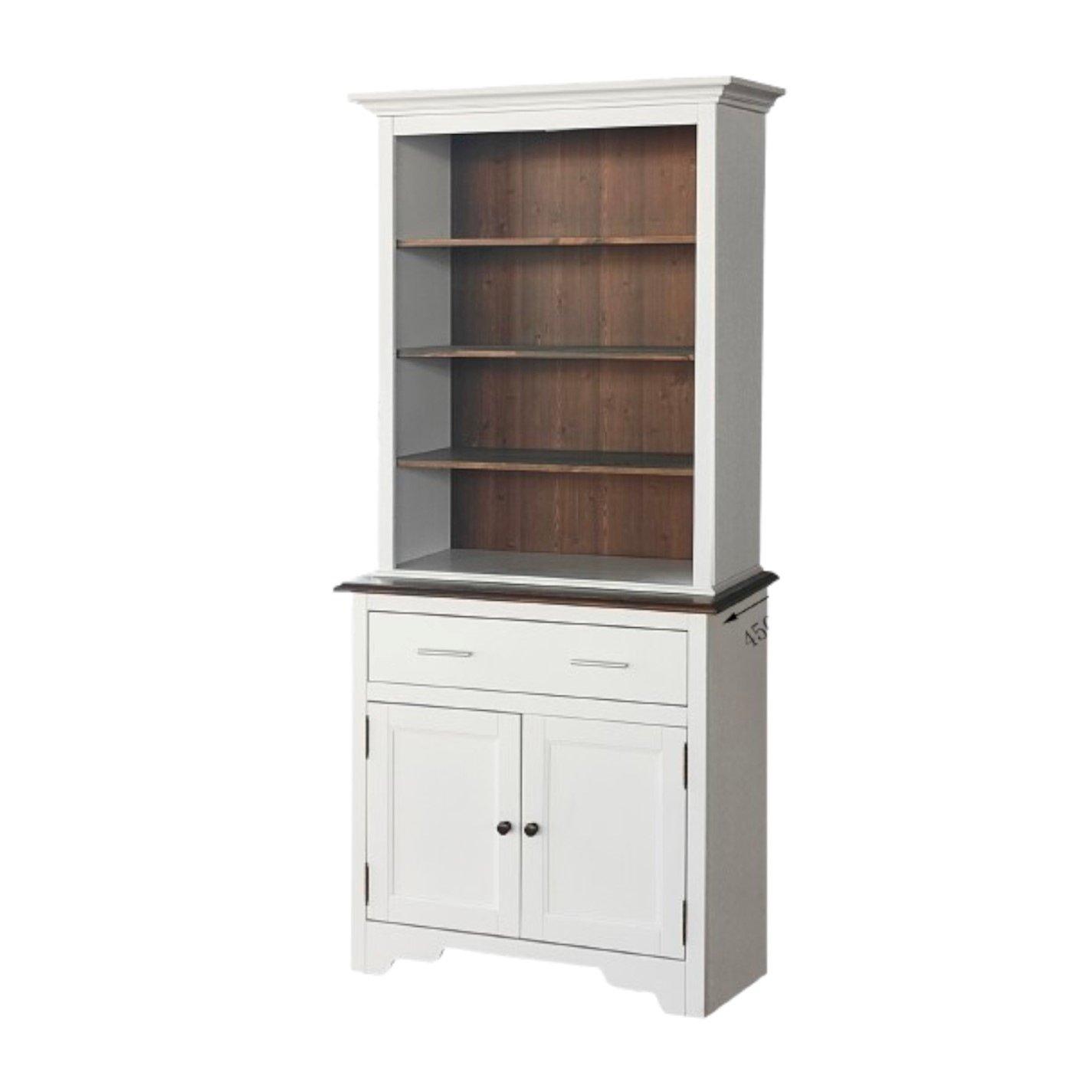 White - Comfy Living - White Wooden Display Dresser With Storage Space - 2