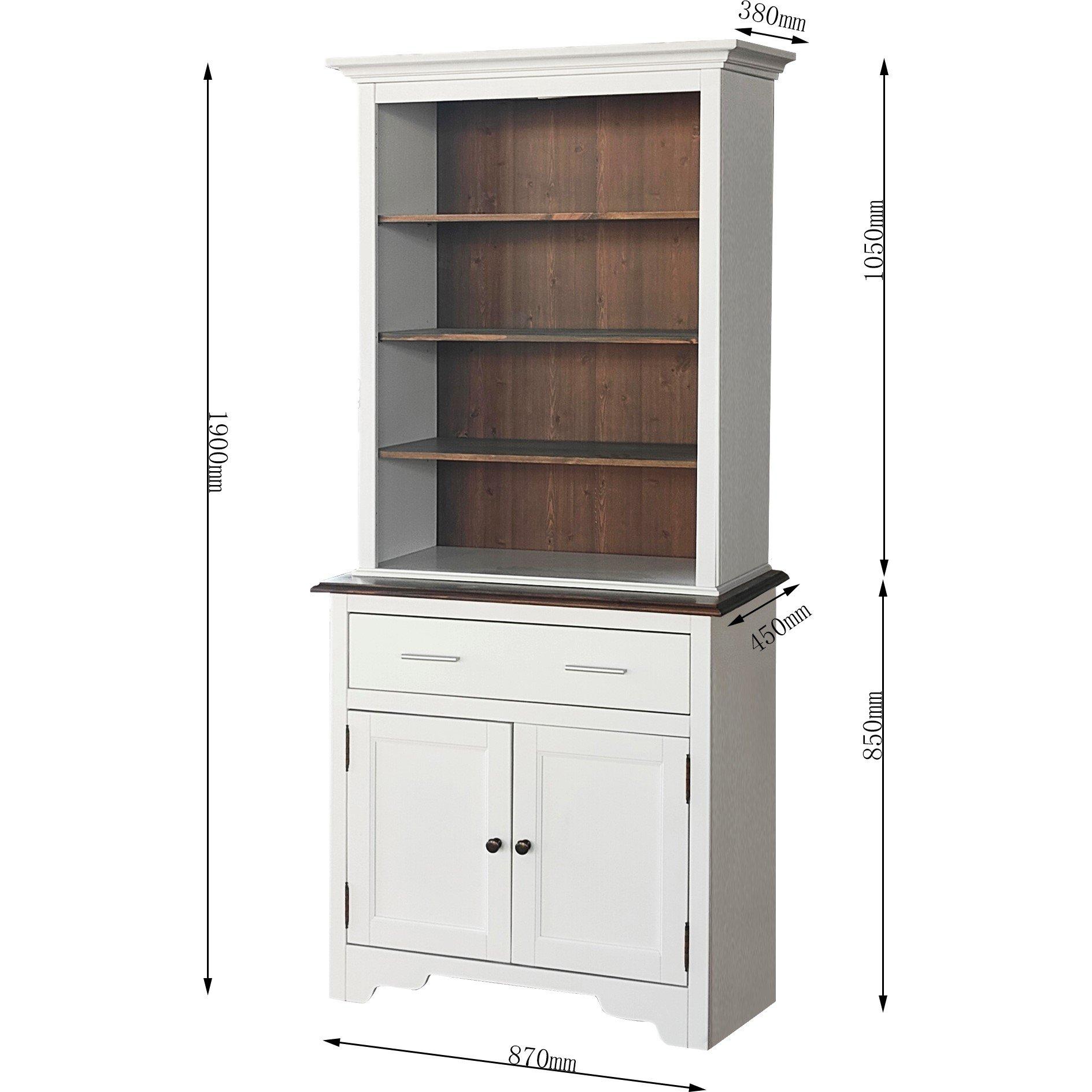 White - Comfy Living - White Wooden Display Dresser With Storage Space - 4