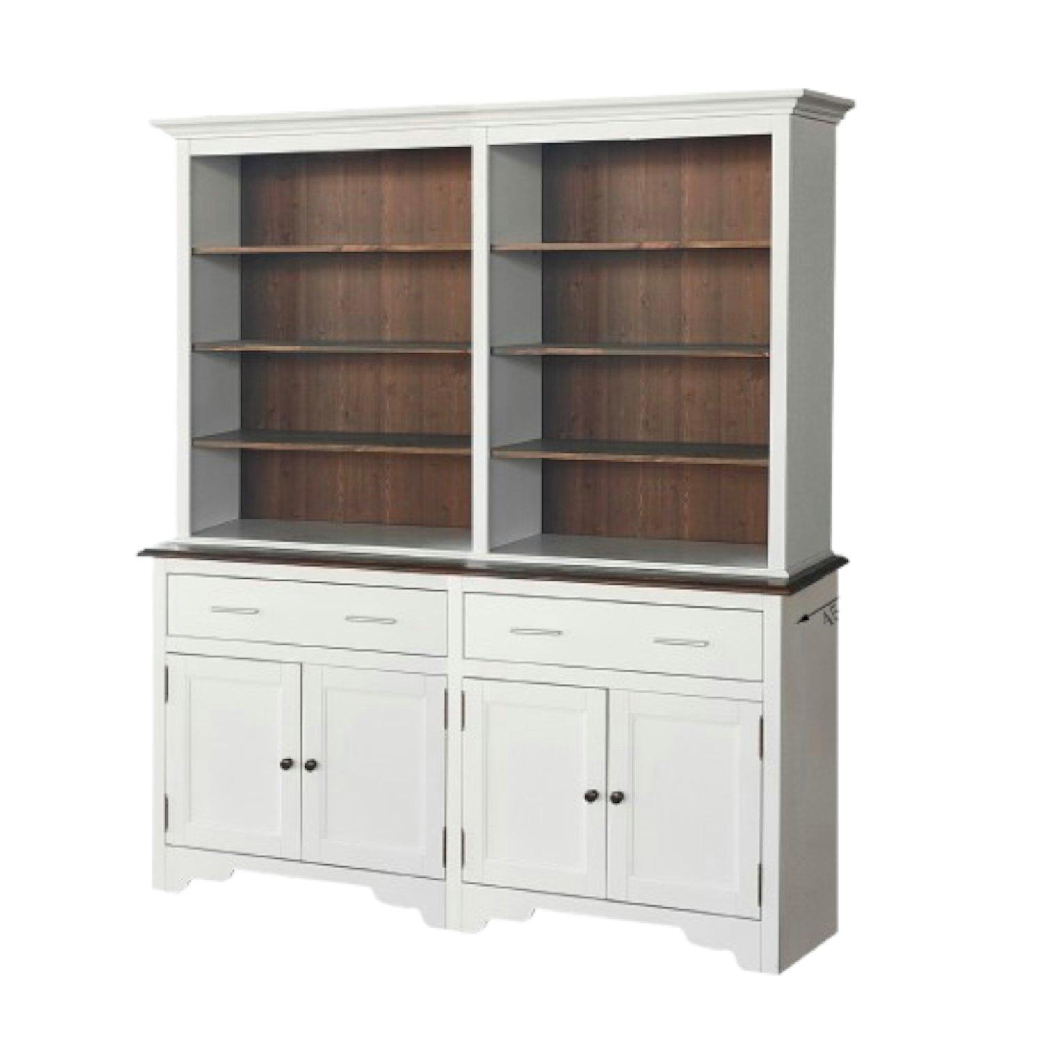 White - Comfy Living - White Wooden Display Dresser With Storage Space - 5