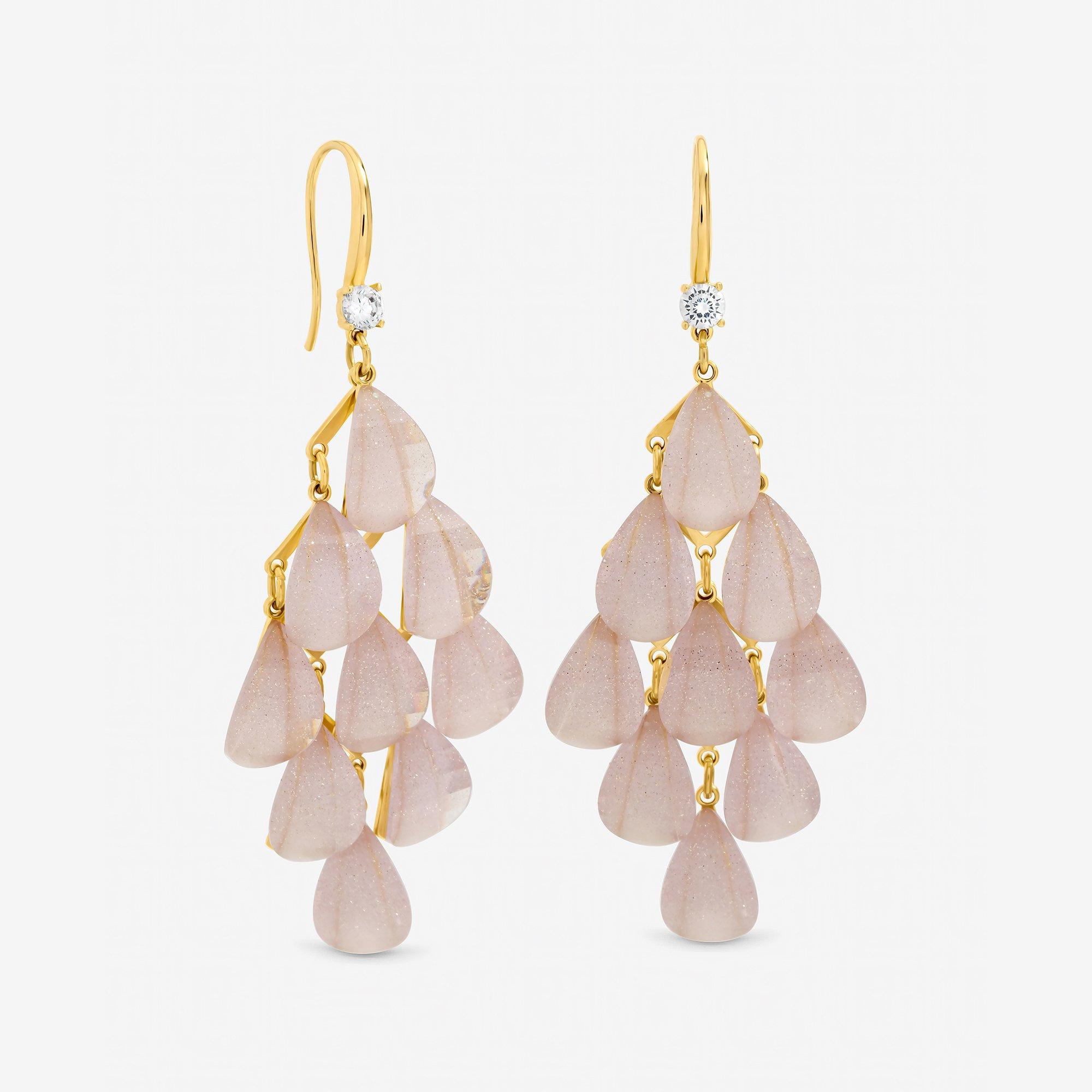 Gold - Jon Richard - Gold Plated and Purple Droplet Earrings - 1