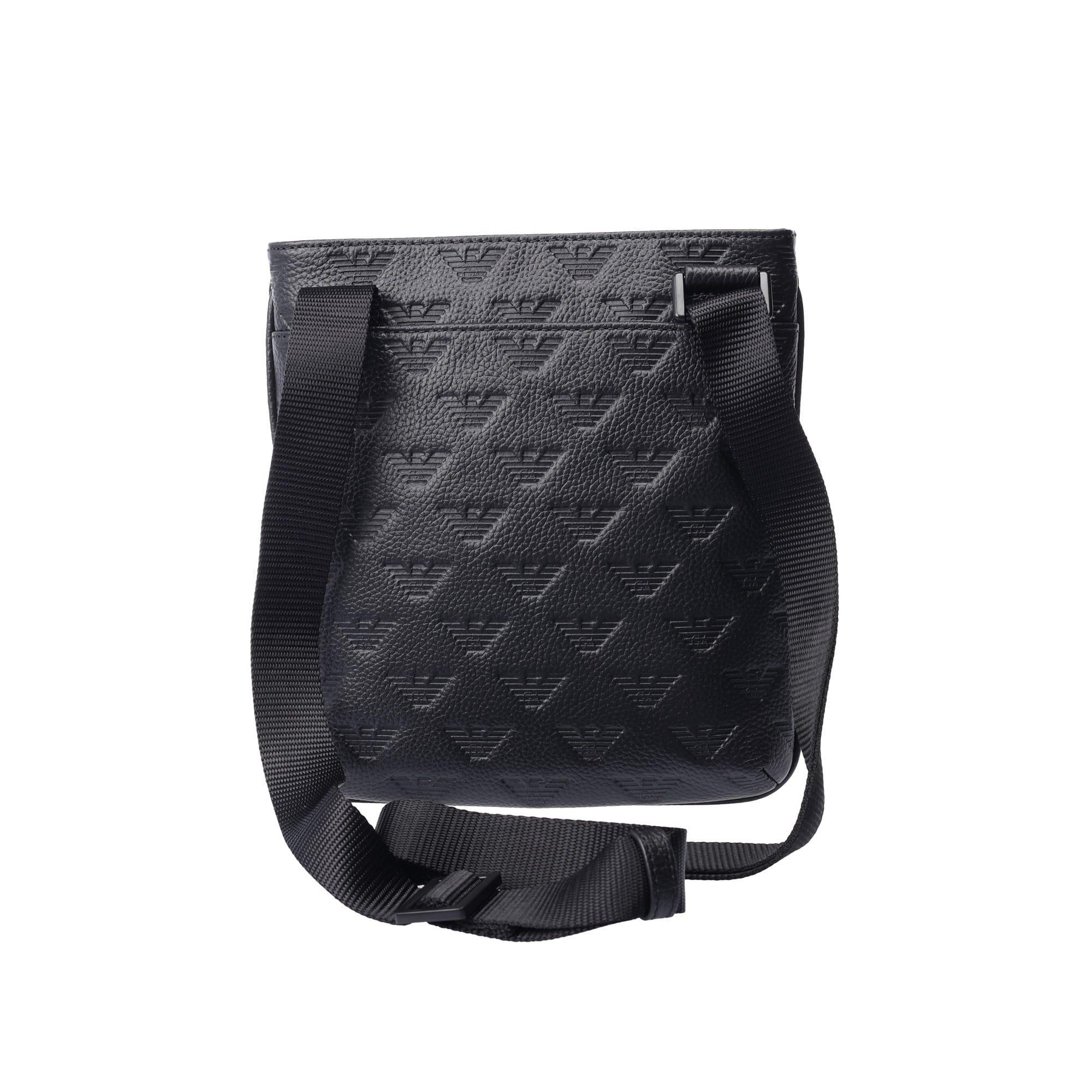 Black - Emporio Armani - Flat Crossbody Messenger Bag - 4