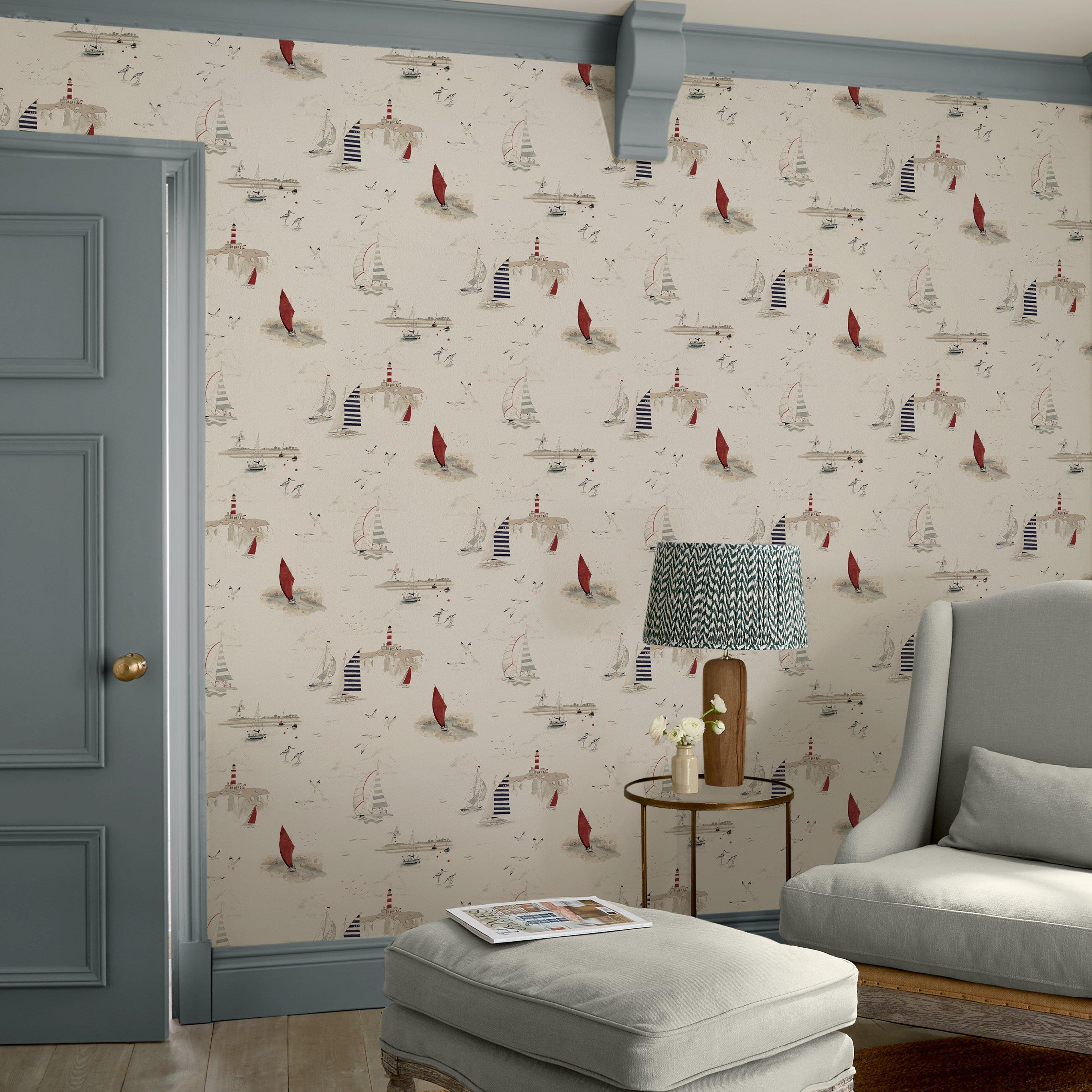 Langham White - Sophie Allport - Coastal Boats Wallpaper - 2